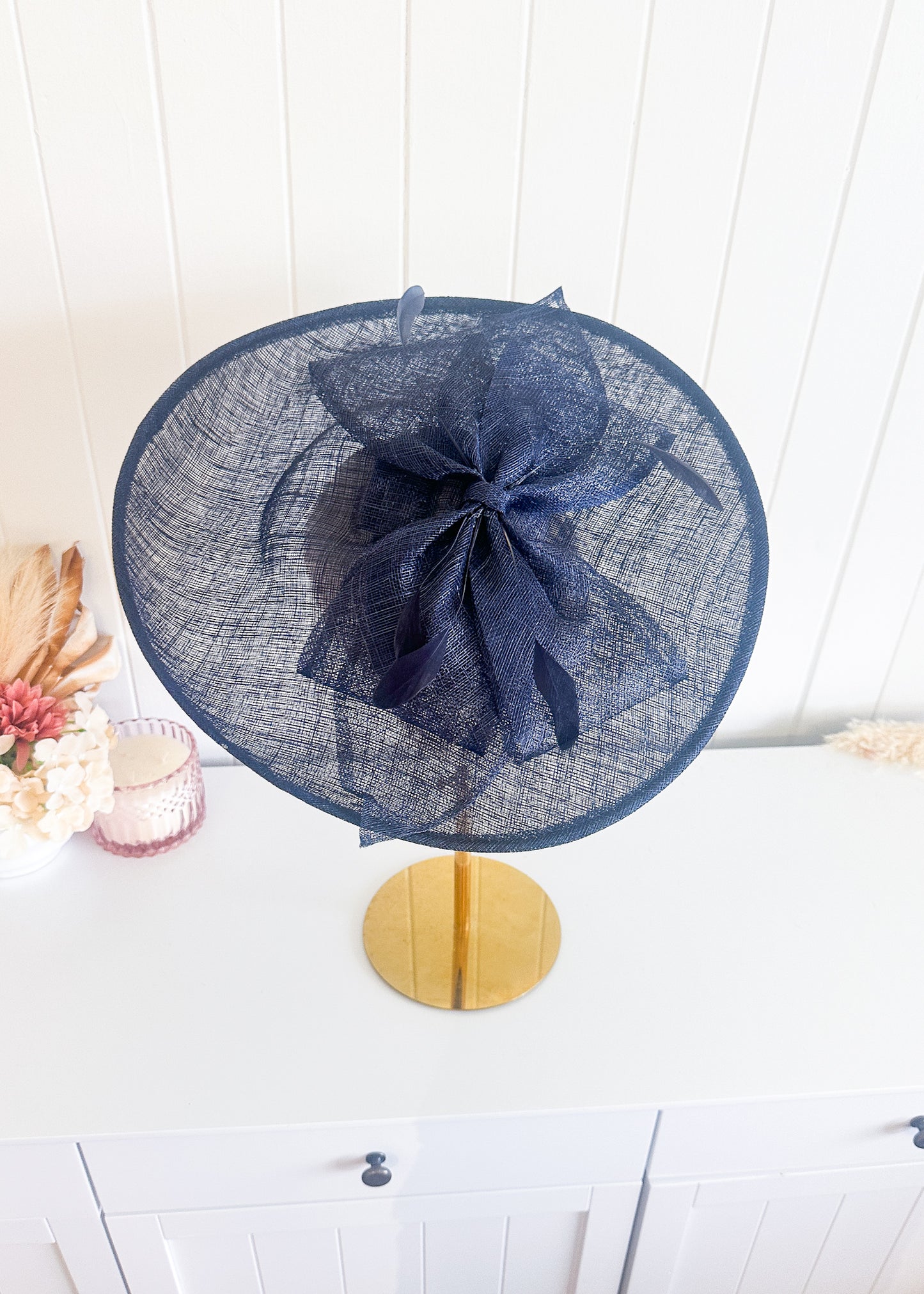 "Aubrey" Navy Headpiece