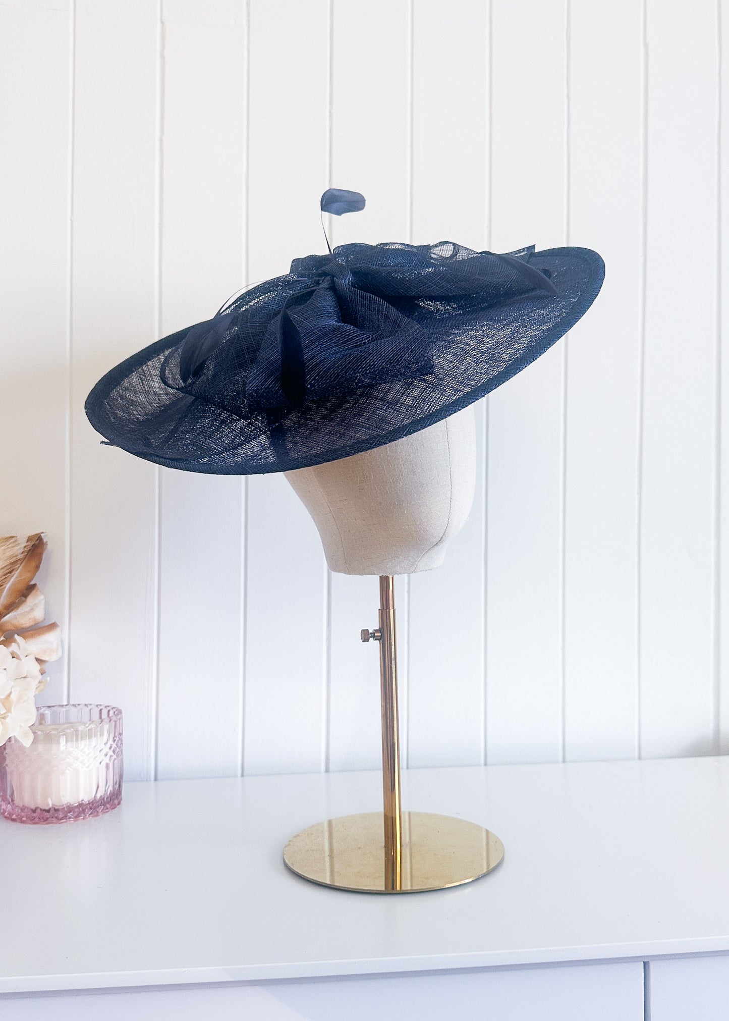 "Aubrey" Navy Headpiece