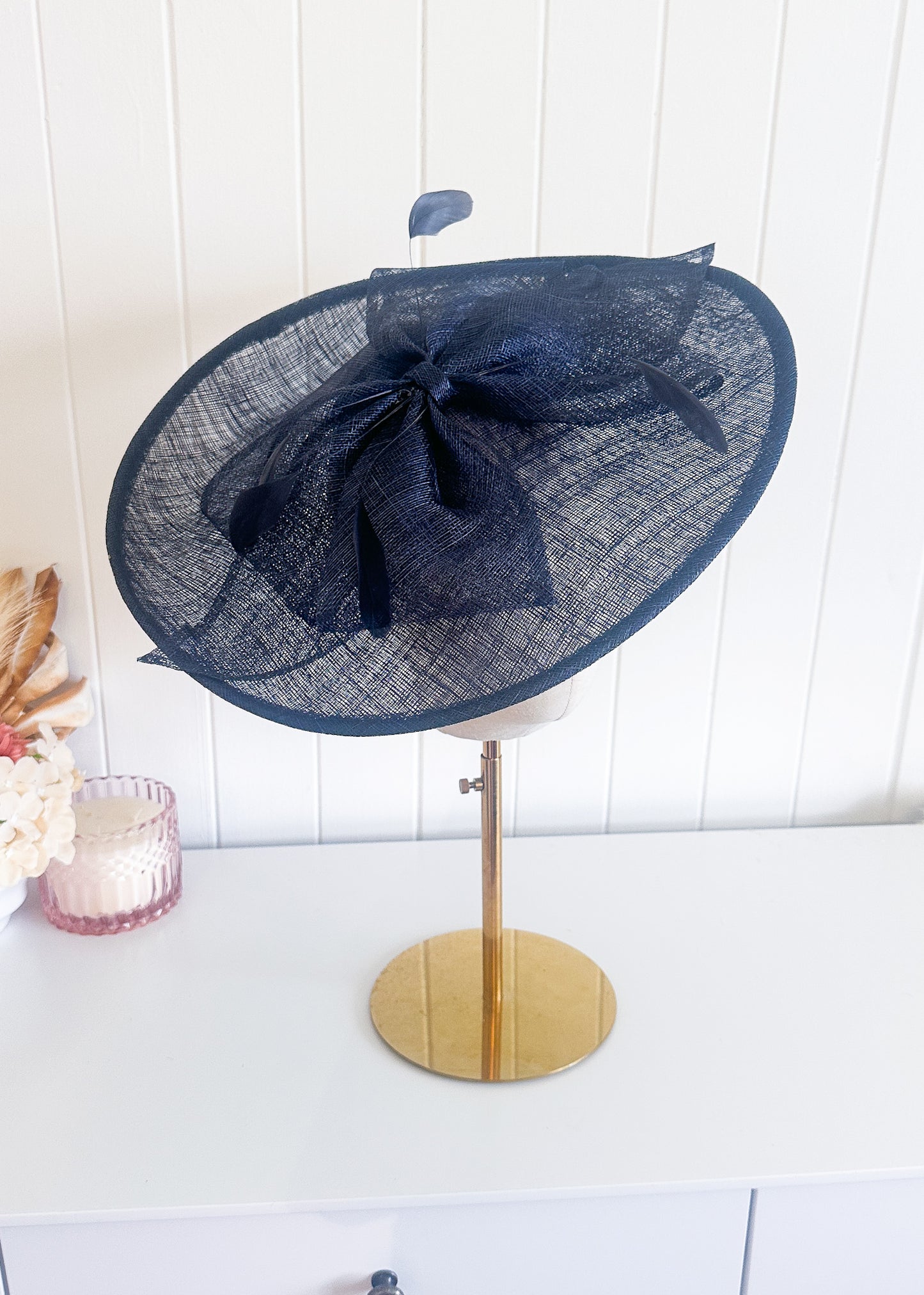 "Aubrey" Navy Headpiece