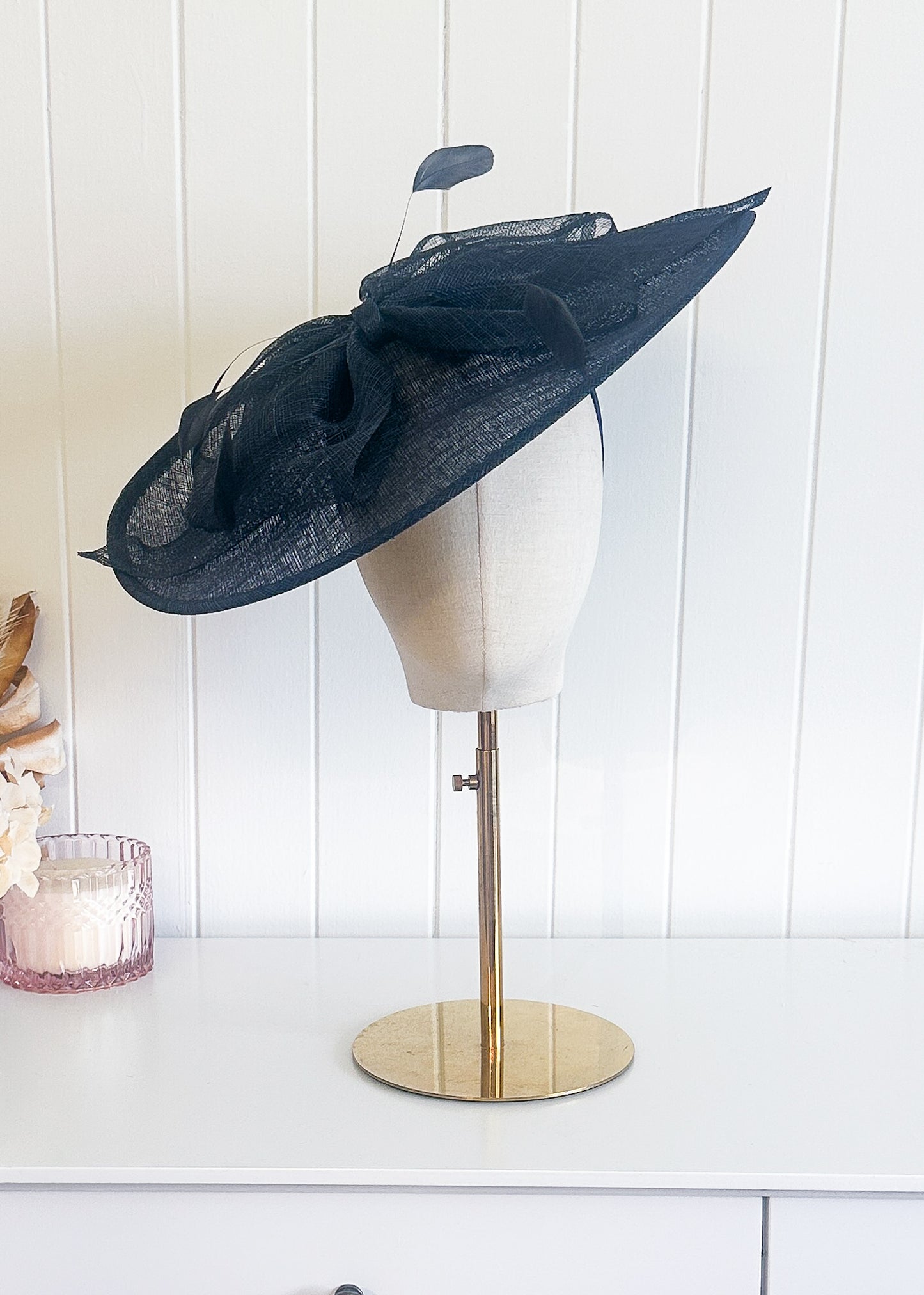 "Aubrey" Navy Headpiece