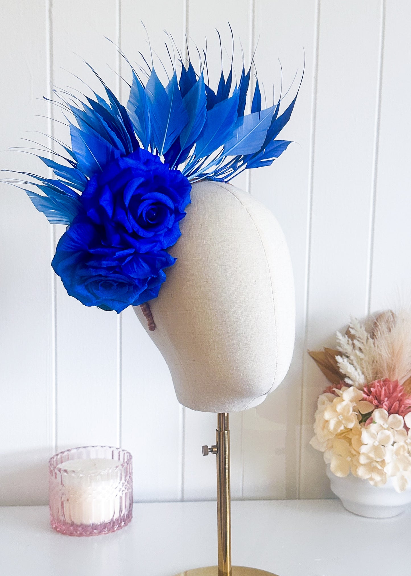 "Alanna" Blue Mix Fascinator