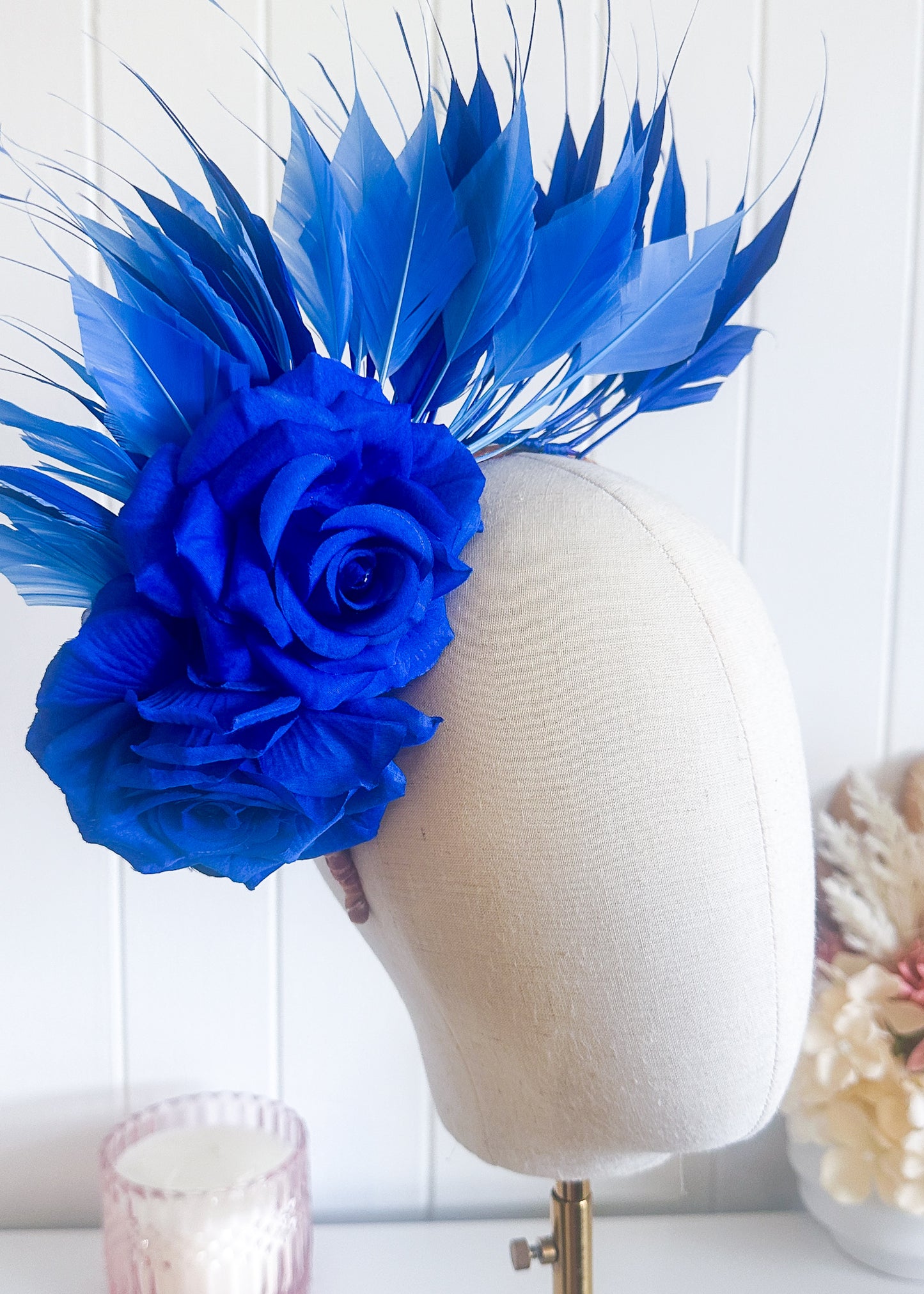 "Alanna" Blue Mix Fascinator