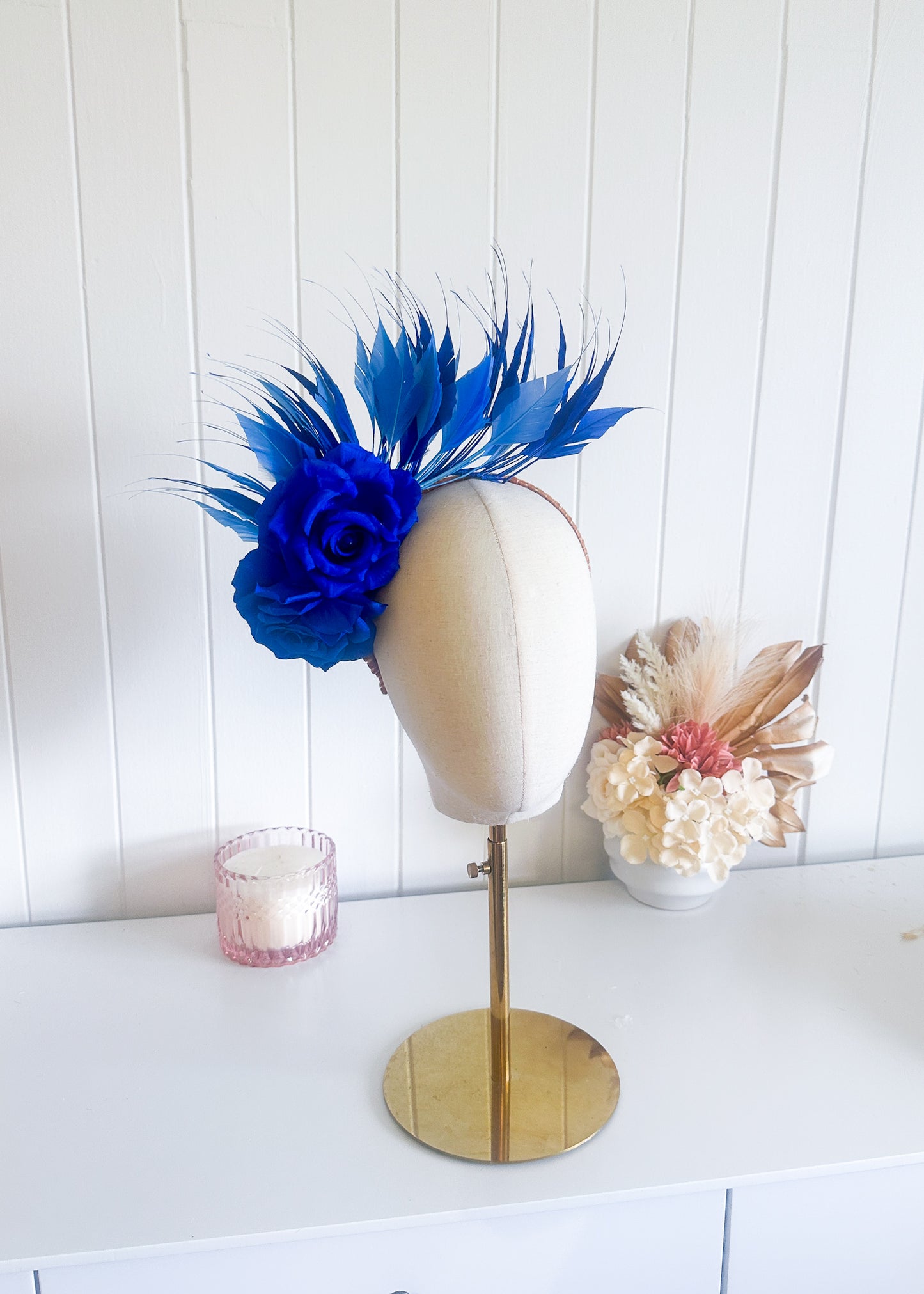 "Alanna" Blue Mix Fascinator