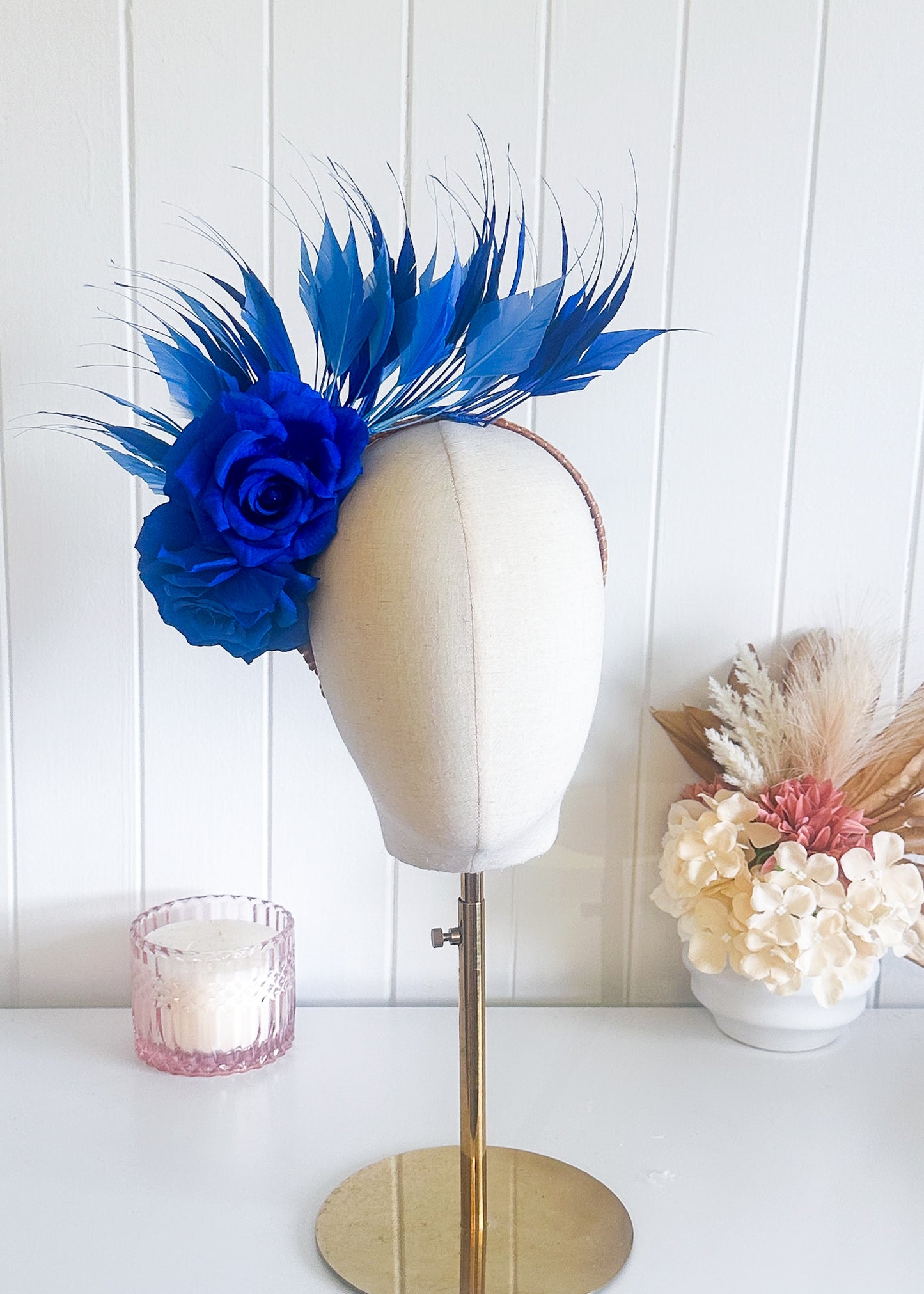 "Alanna" Blue Mix Fascinator