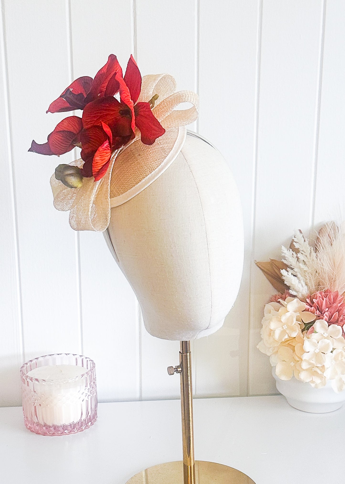 "Pietra" Orange & Cream Fascinator