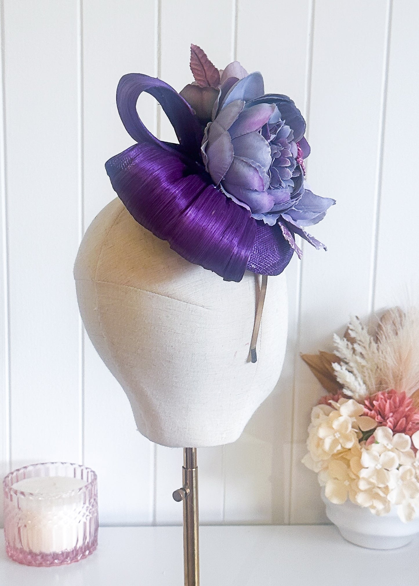 "Leonie" Purple & Lilac Fascinator