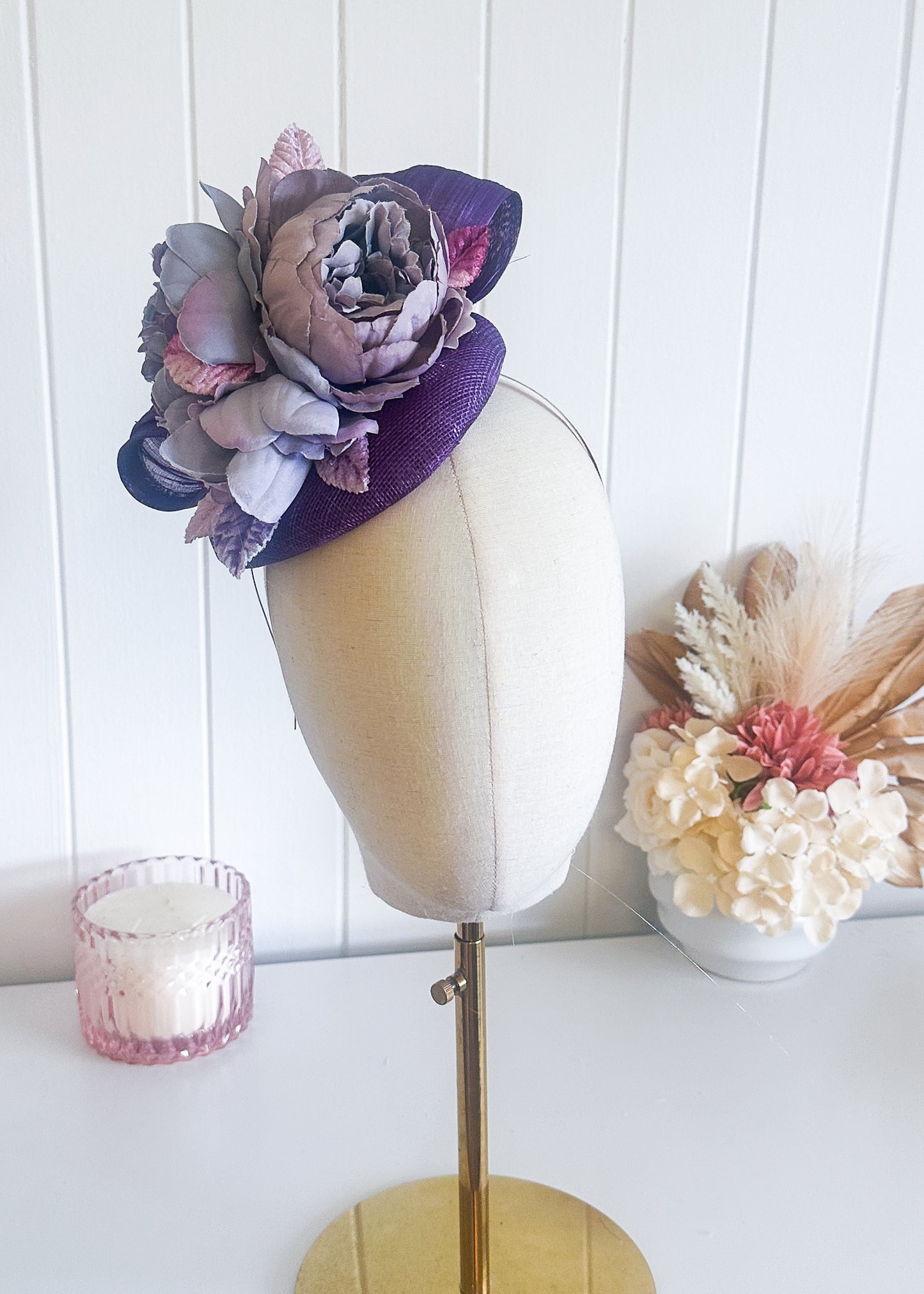 "Leonie" Purple & Lilac Fascinator
