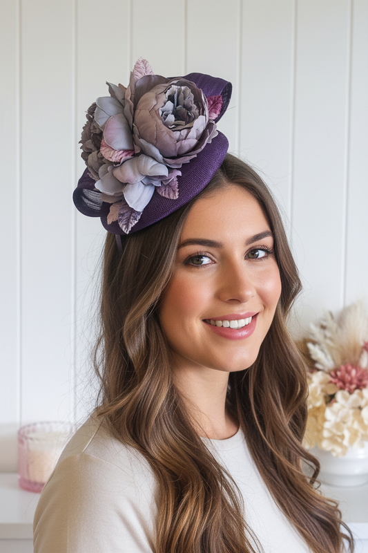 "Leonie" Purple & Lilac Fascinator