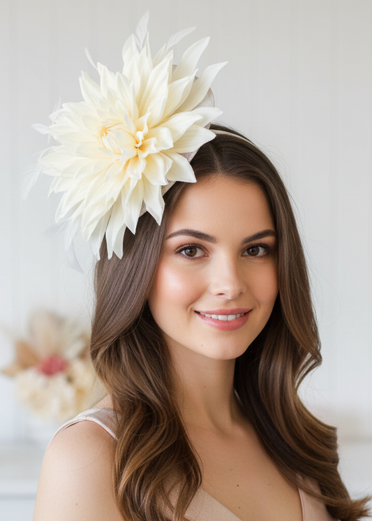 "Judee" Ivory Fascinator