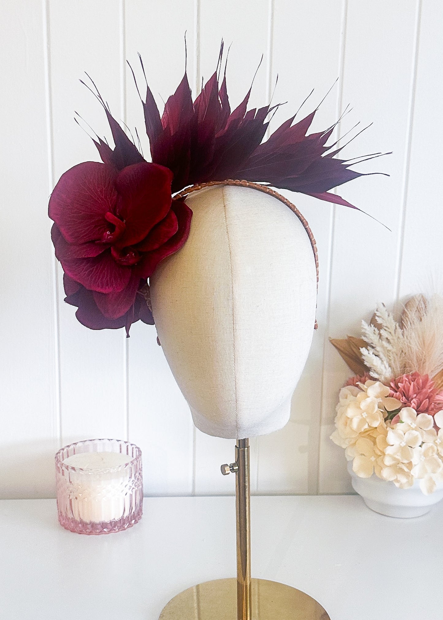 "Orchid Side Spray" Burgandy