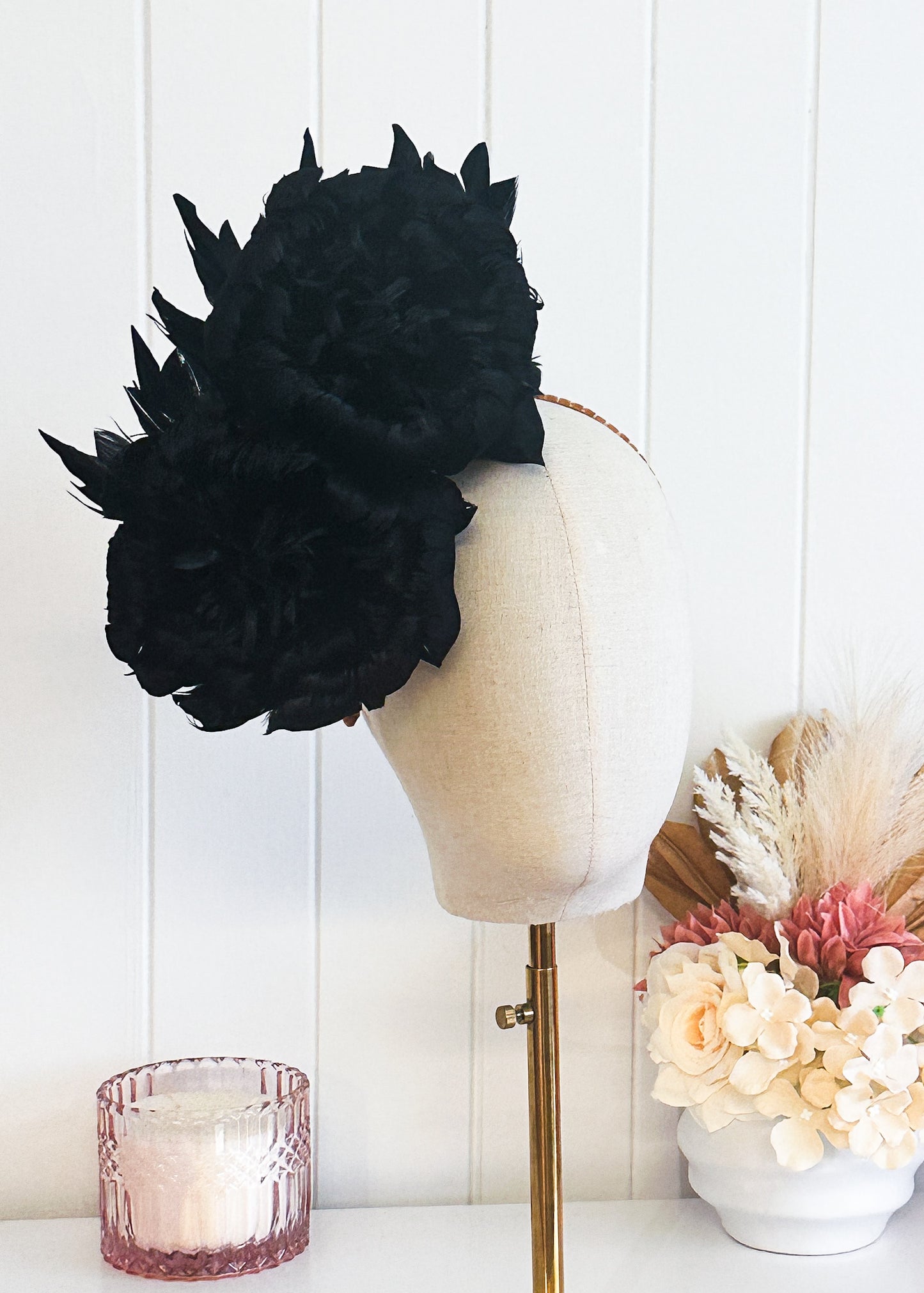 "Nerida" Black Fascinator