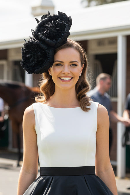 "Nerida" Black Fascinator