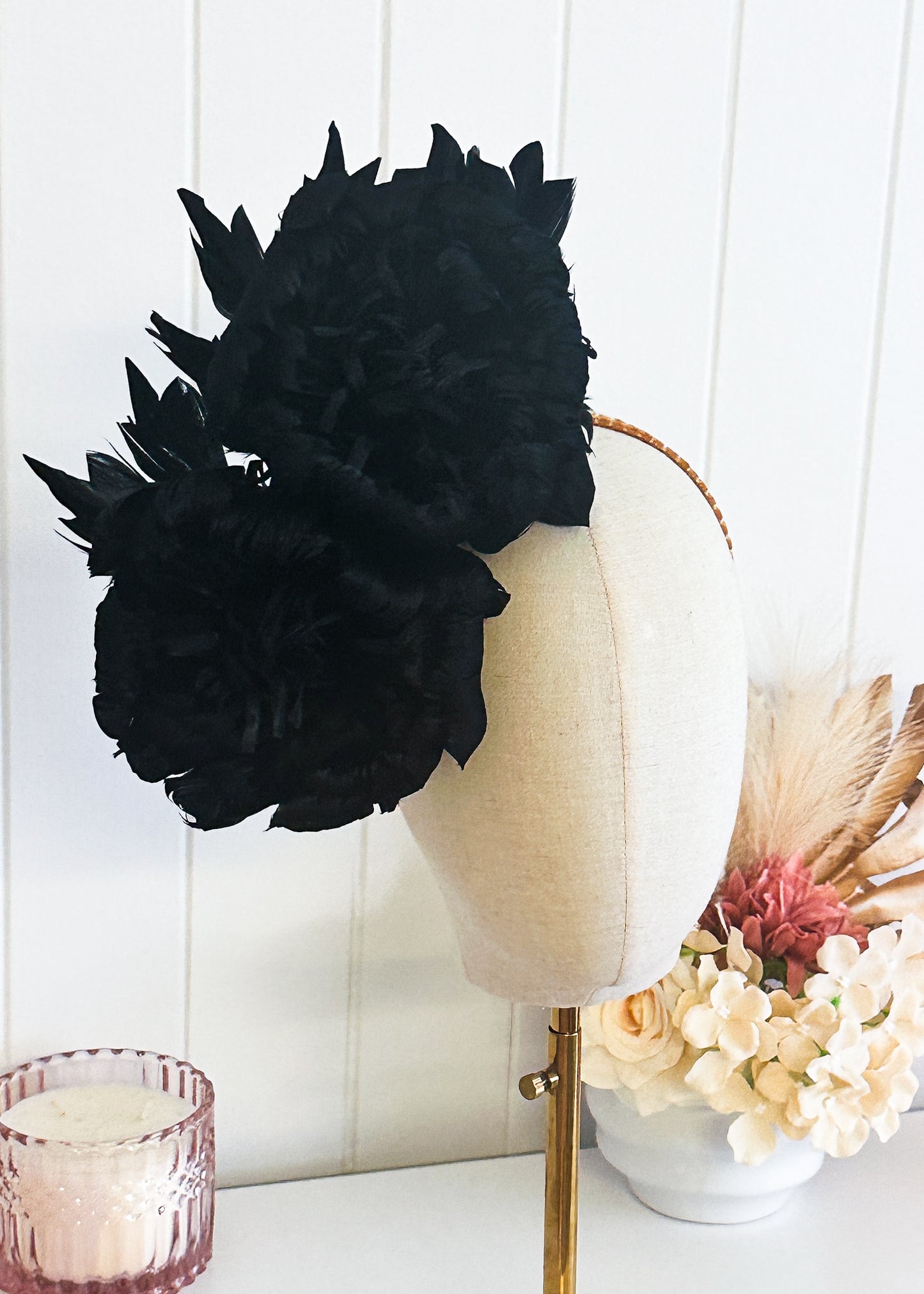 "Nerida" Black Fascinator
