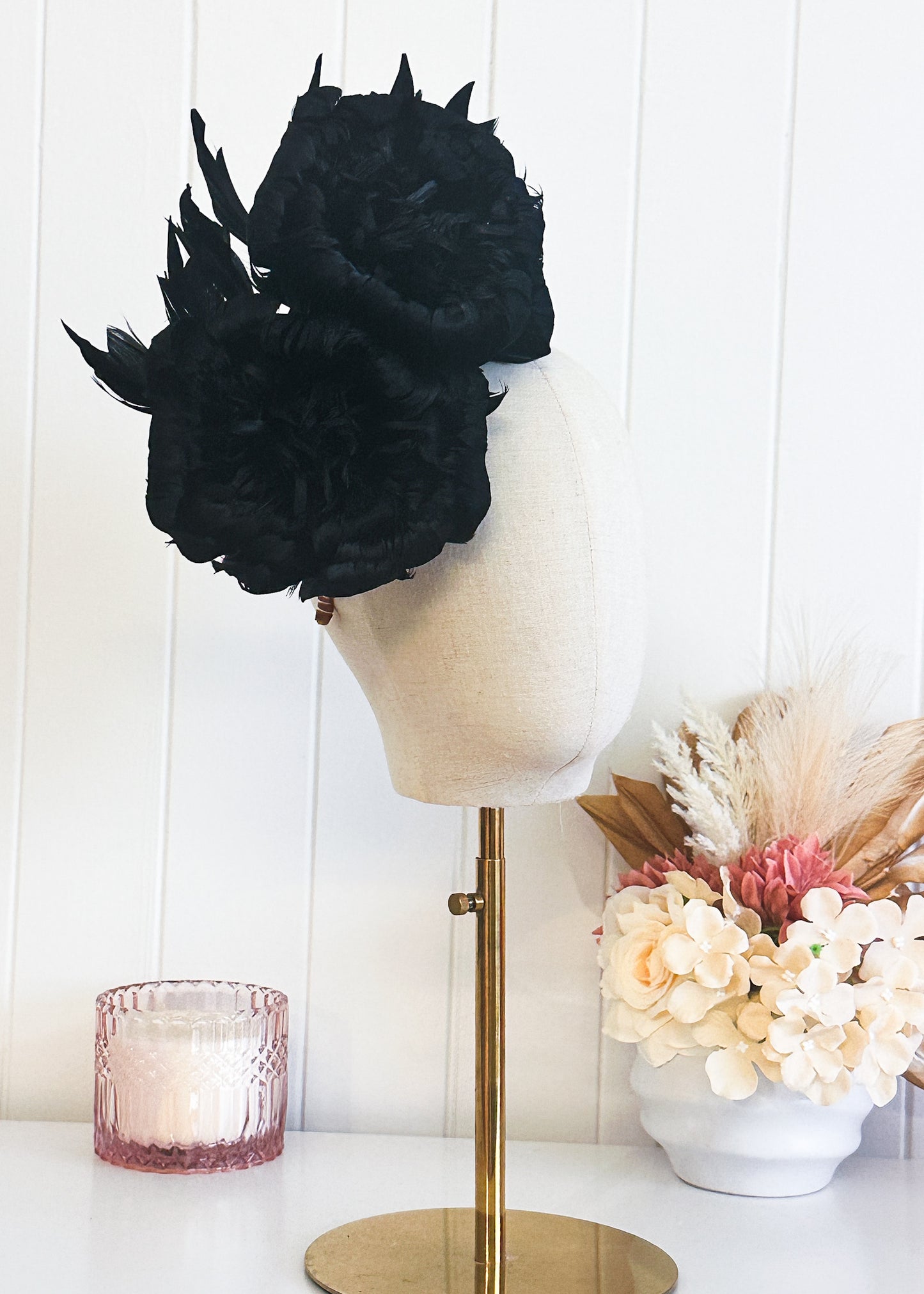 "Nerida" Black Fascinator