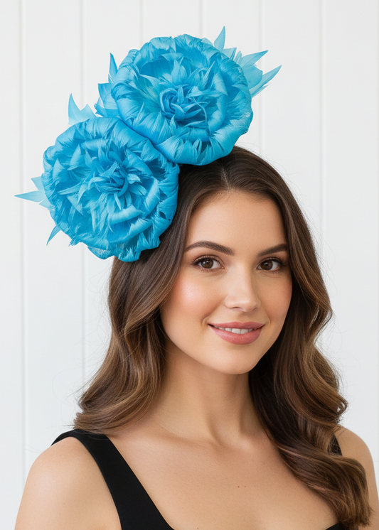 "Nerida" Turquoise Fascinator