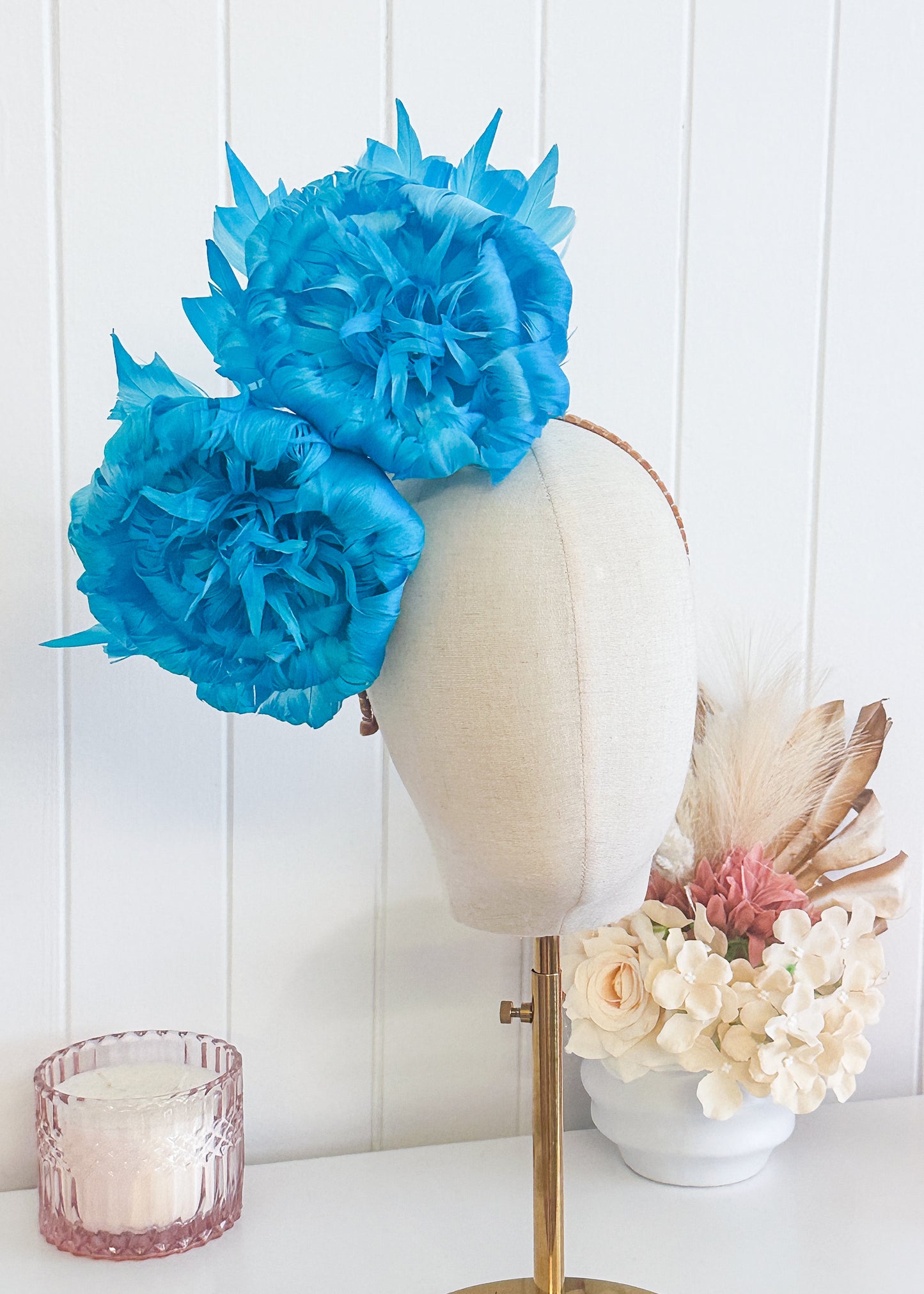 "Nerida" Turquoise Fascinator