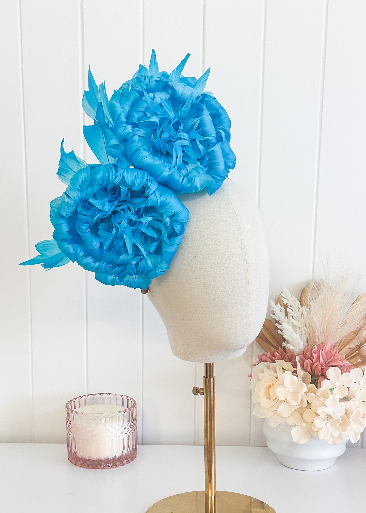 "Nerida" Turquoise Fascinator