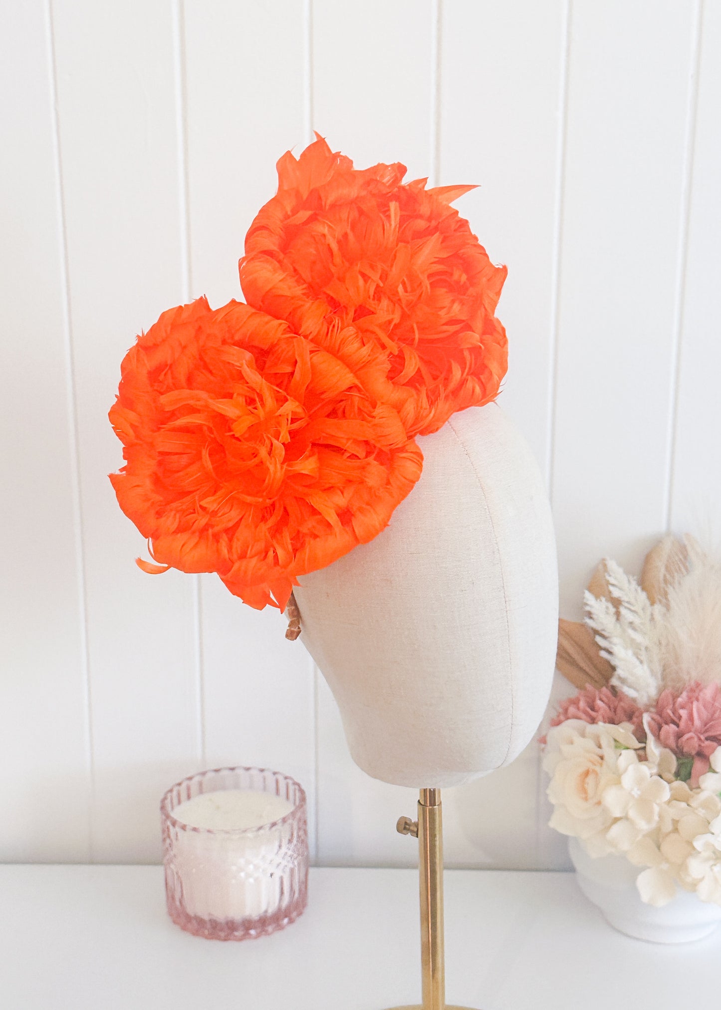 "Nerida" Orange Fascinator