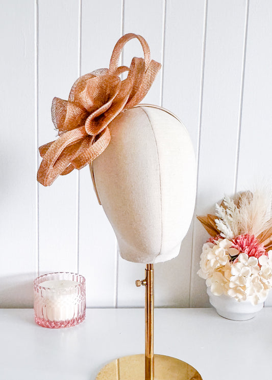 "Kelly" Beige Fascinator