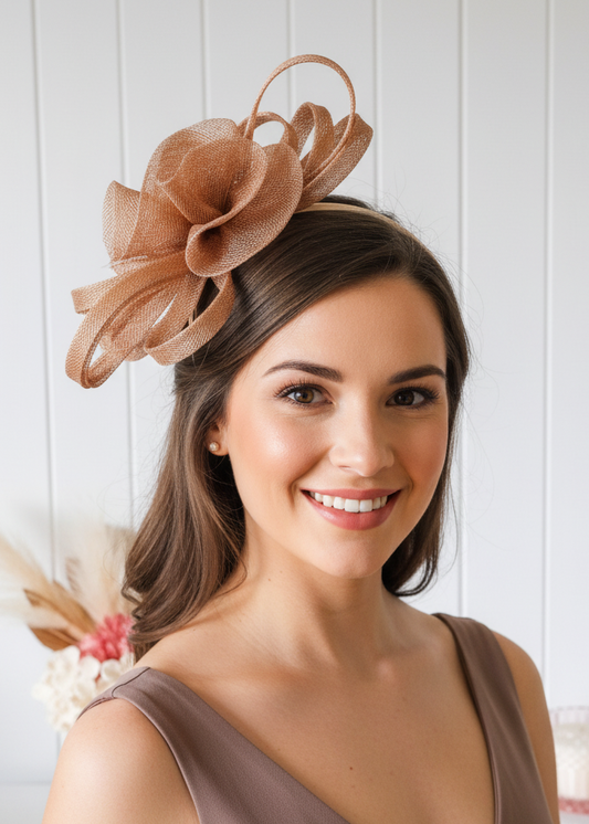 "Kelly" Beige Fascinator