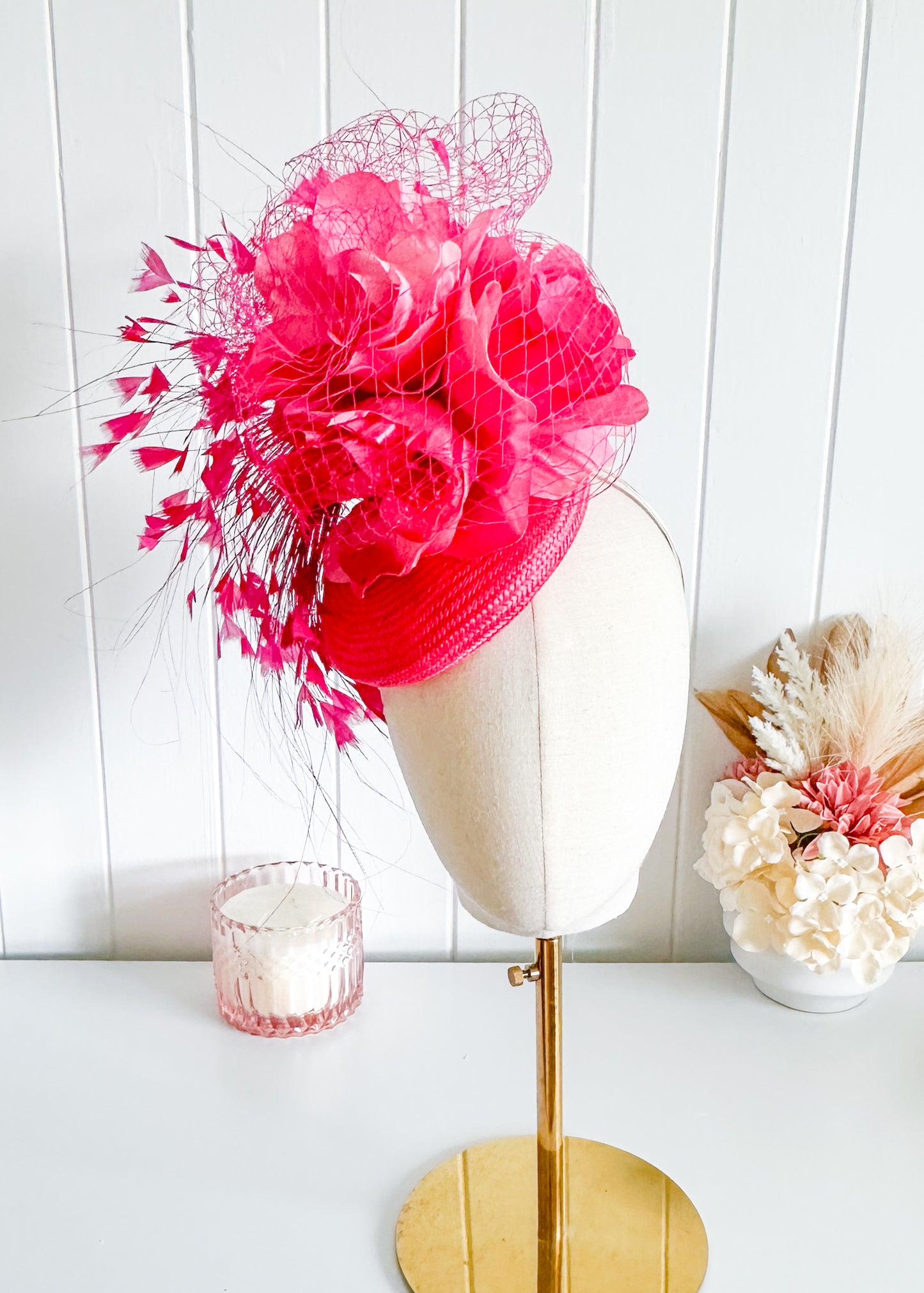 "Loreli" Hot Pink Fascinator