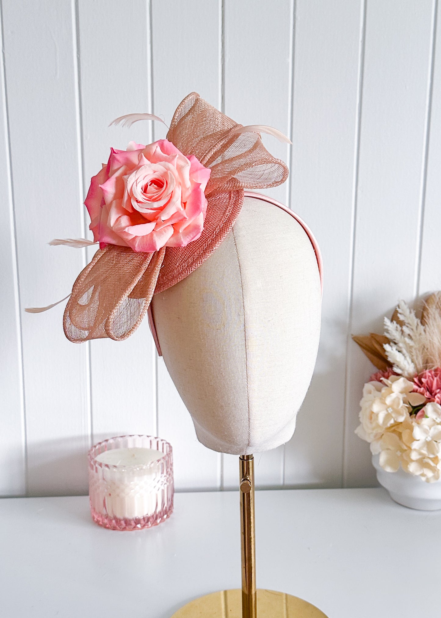 "Kyla" Soft Pink Fascinator
