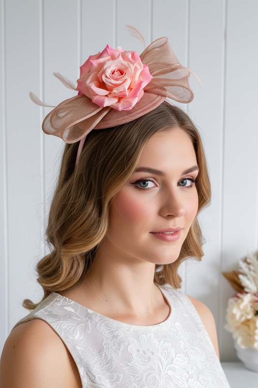 "Kyla" Soft Pink Fascinator