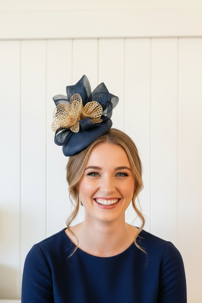 "Belinda" Navy & Gold