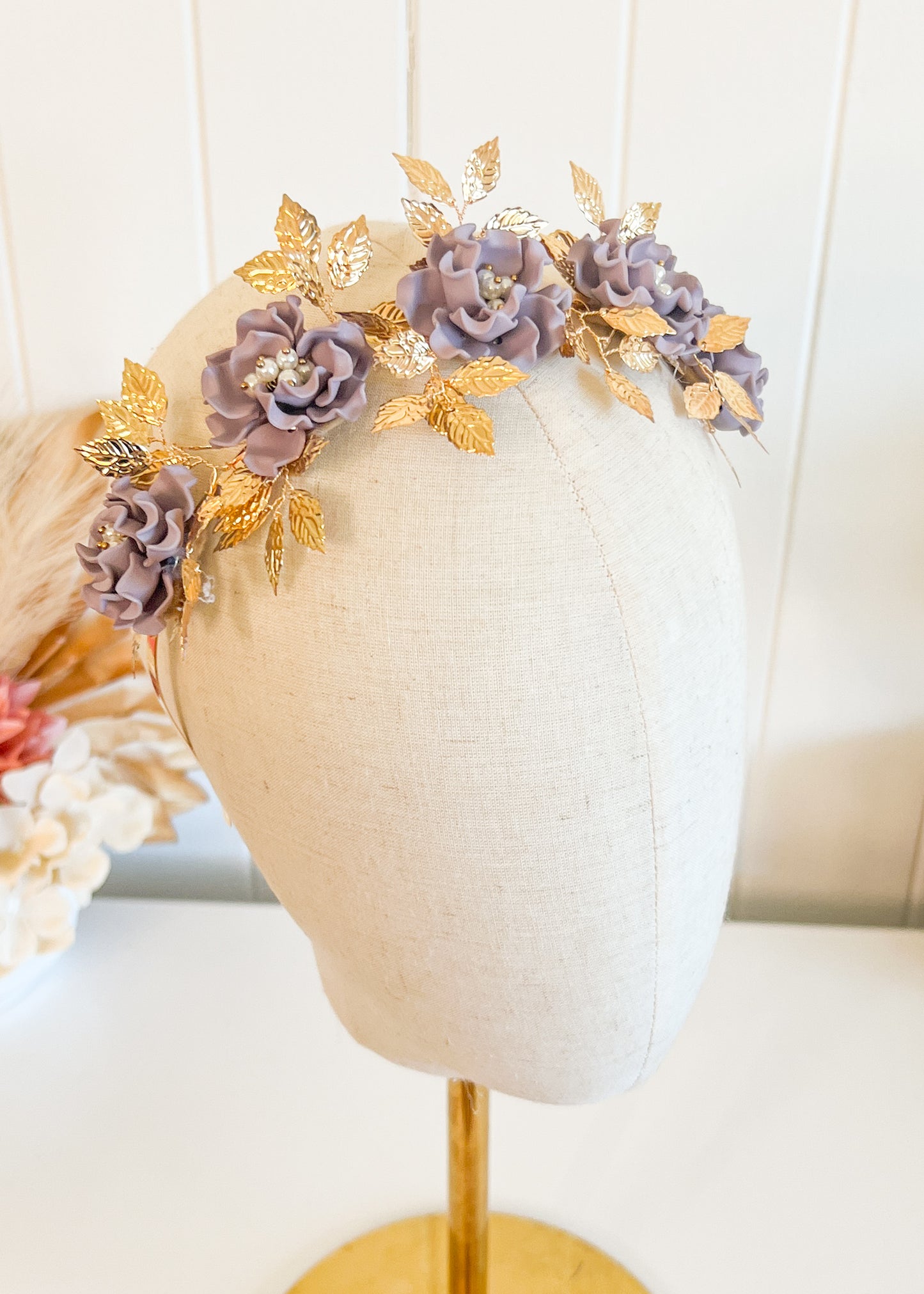 "Mila" Jewelled Crown - Mauve