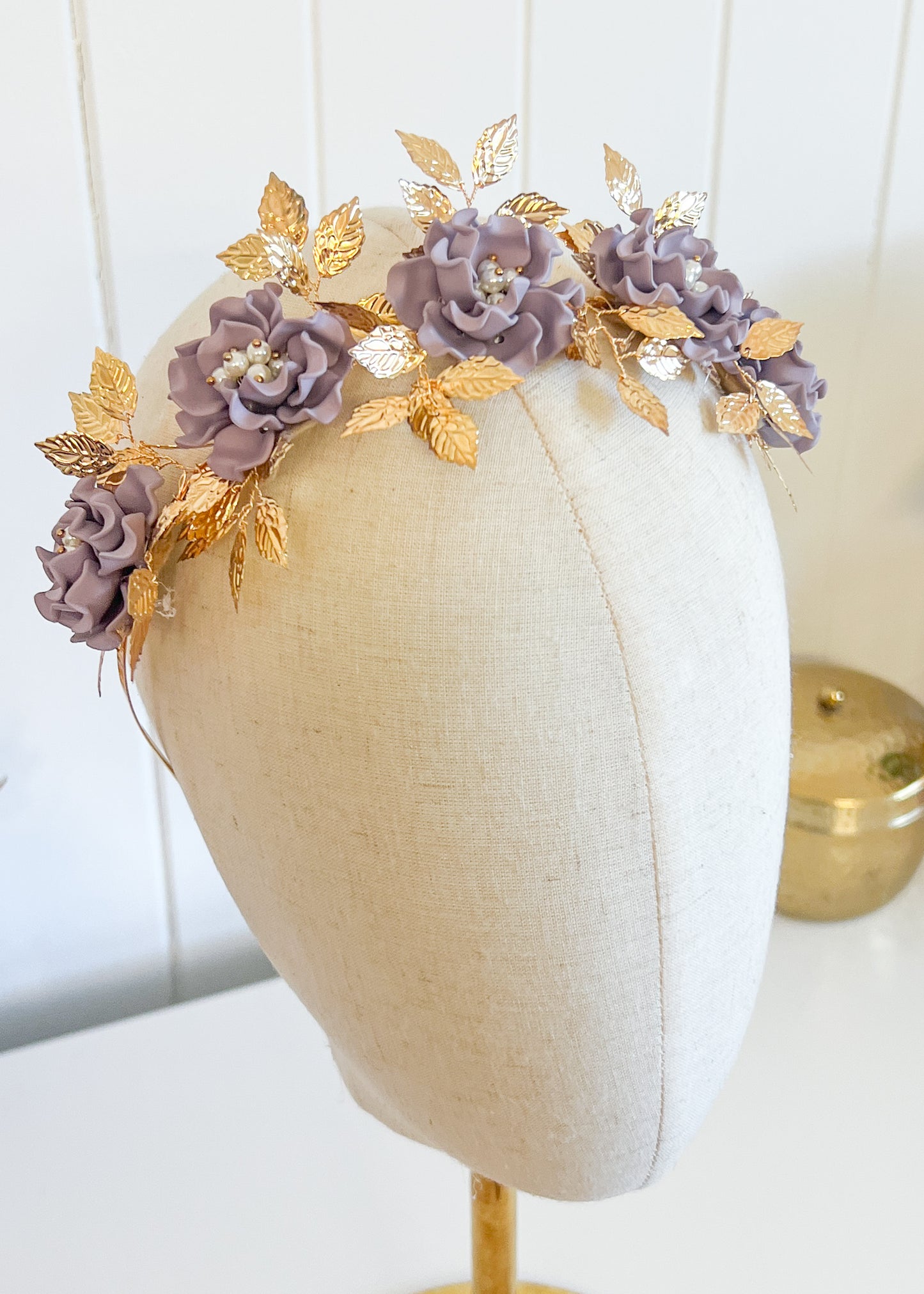 "Mila" Jewelled Crown - Mauve