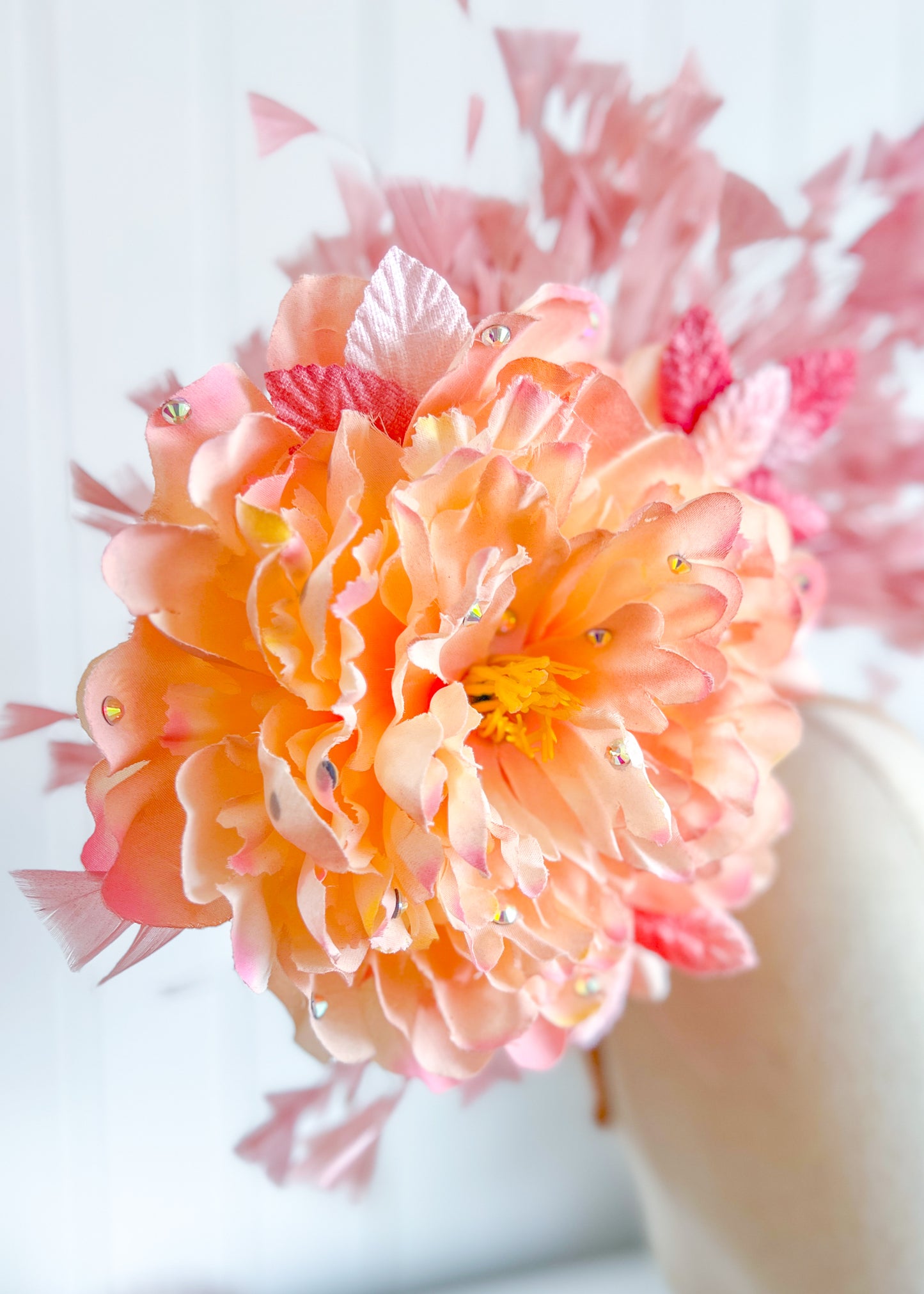 "Crystal" Pink Fascinator