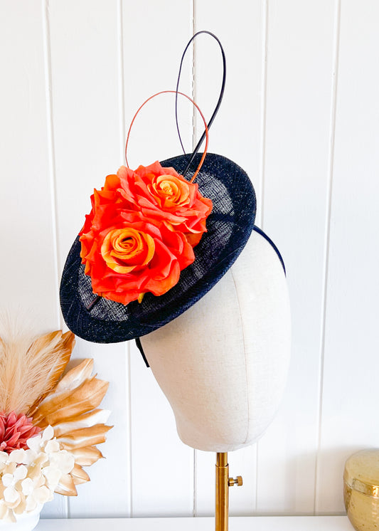 "Melody" Navy & Orange