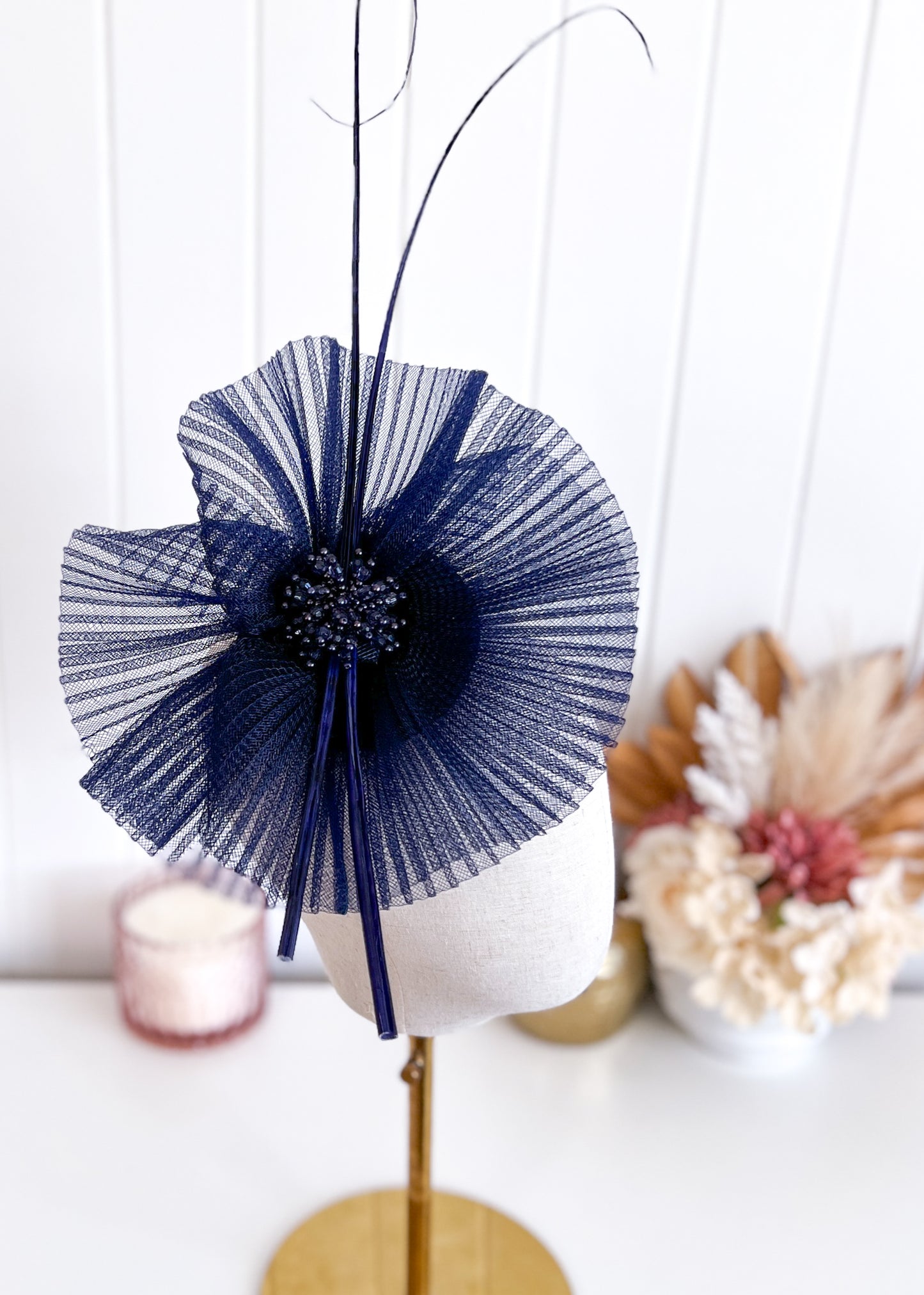 "Frankie" - Navy Fascinator