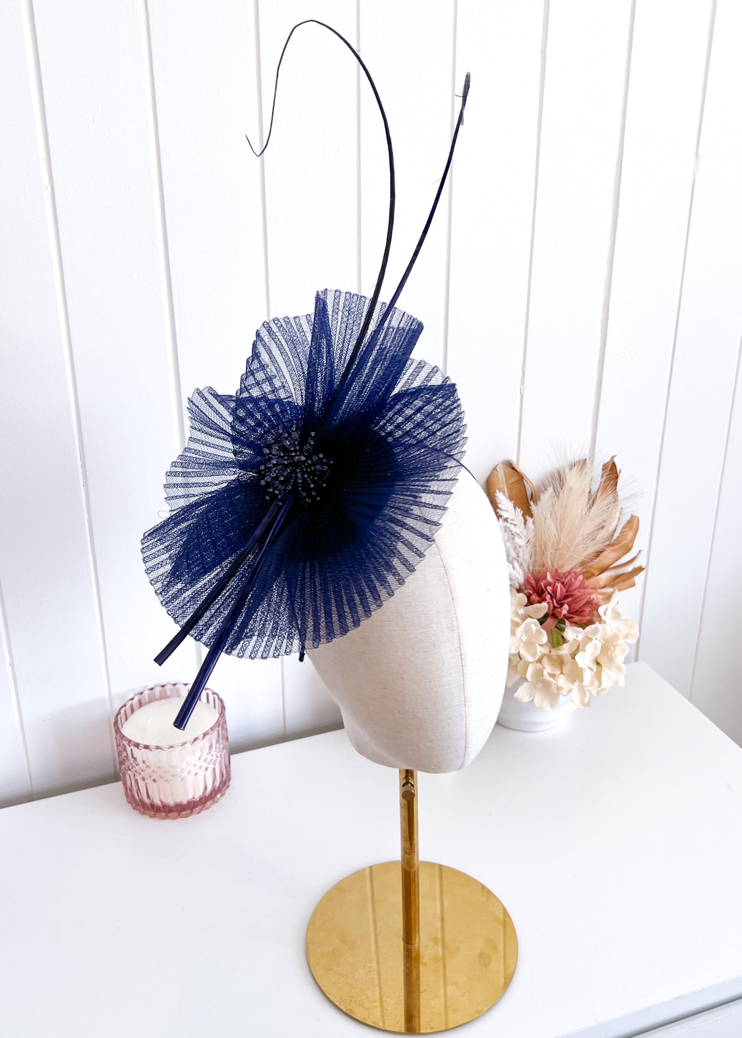 "Frankie" - Navy Fascinator