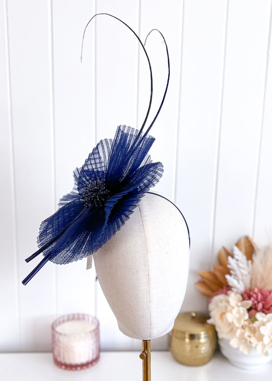 "Frankie" - Navy Fascinator