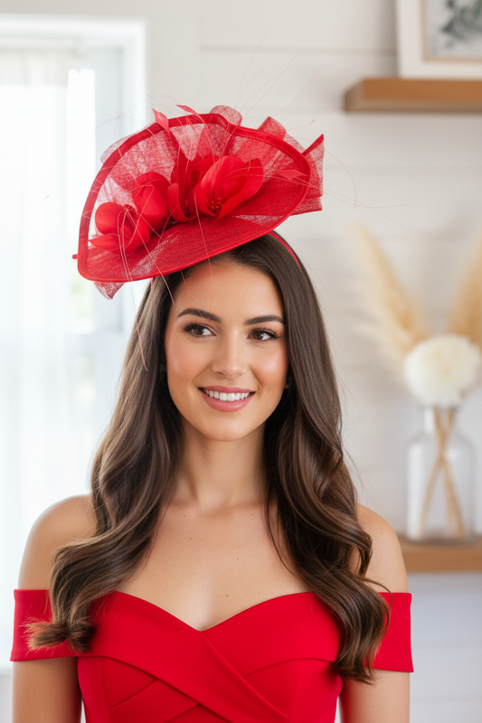 "Lipsy" Red Fascinator