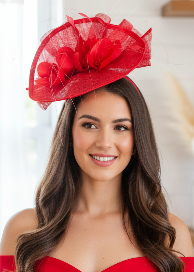"Lipsy" Red Fascinator