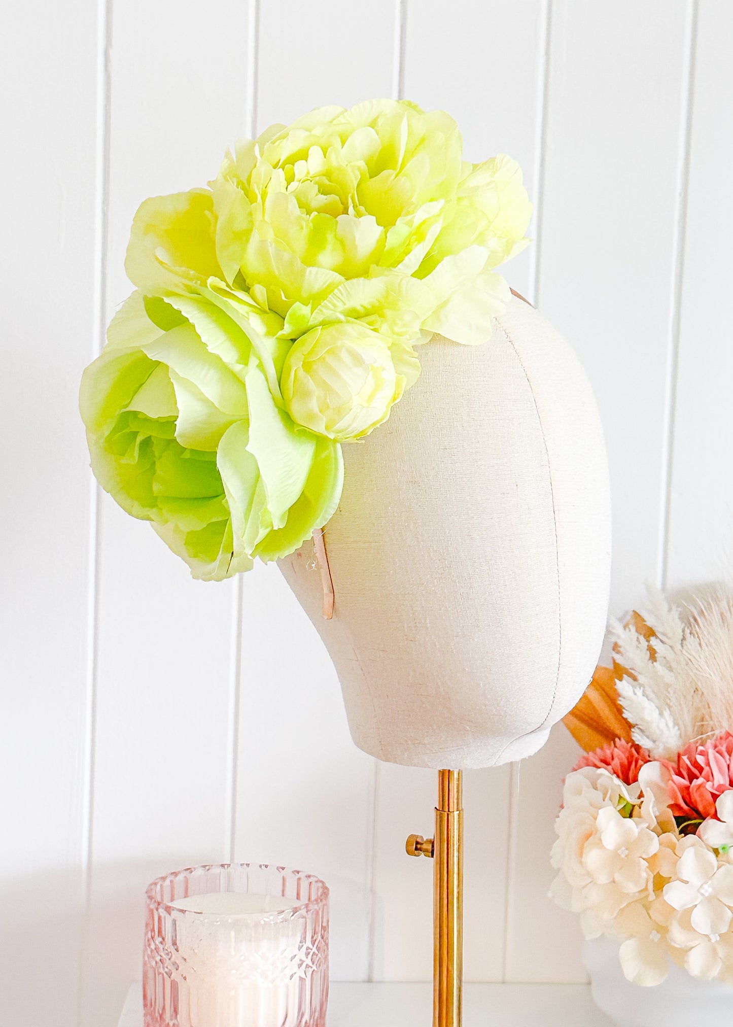 "Gracie" - Lime Fascinator