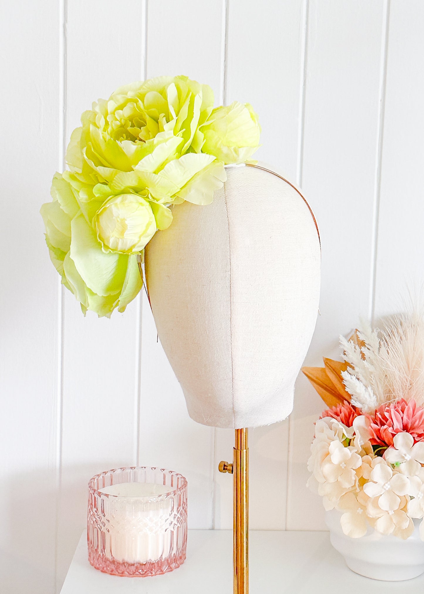 "Gracie" - Lime Fascinator