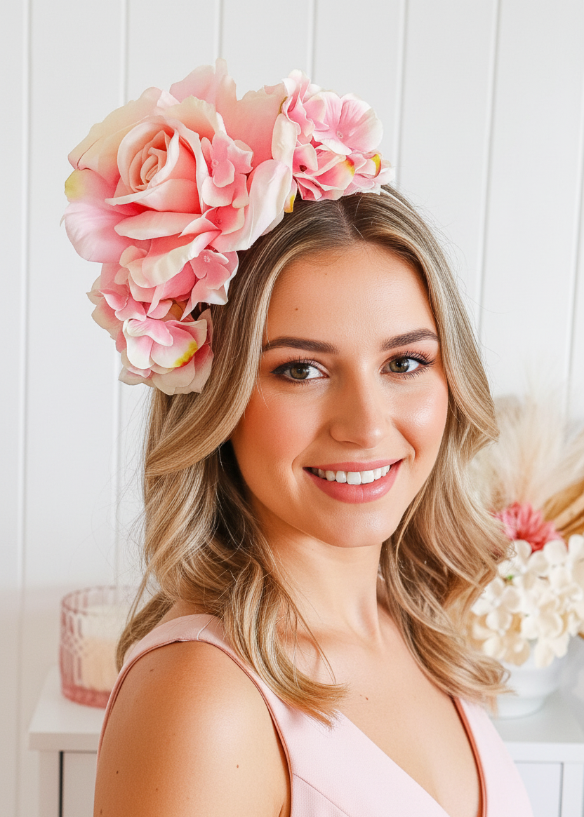 "Gracie" - Pink Fascinator