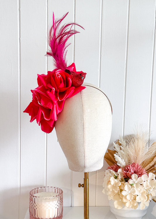 "Nadia" - Raspberry Pink Fascinator
