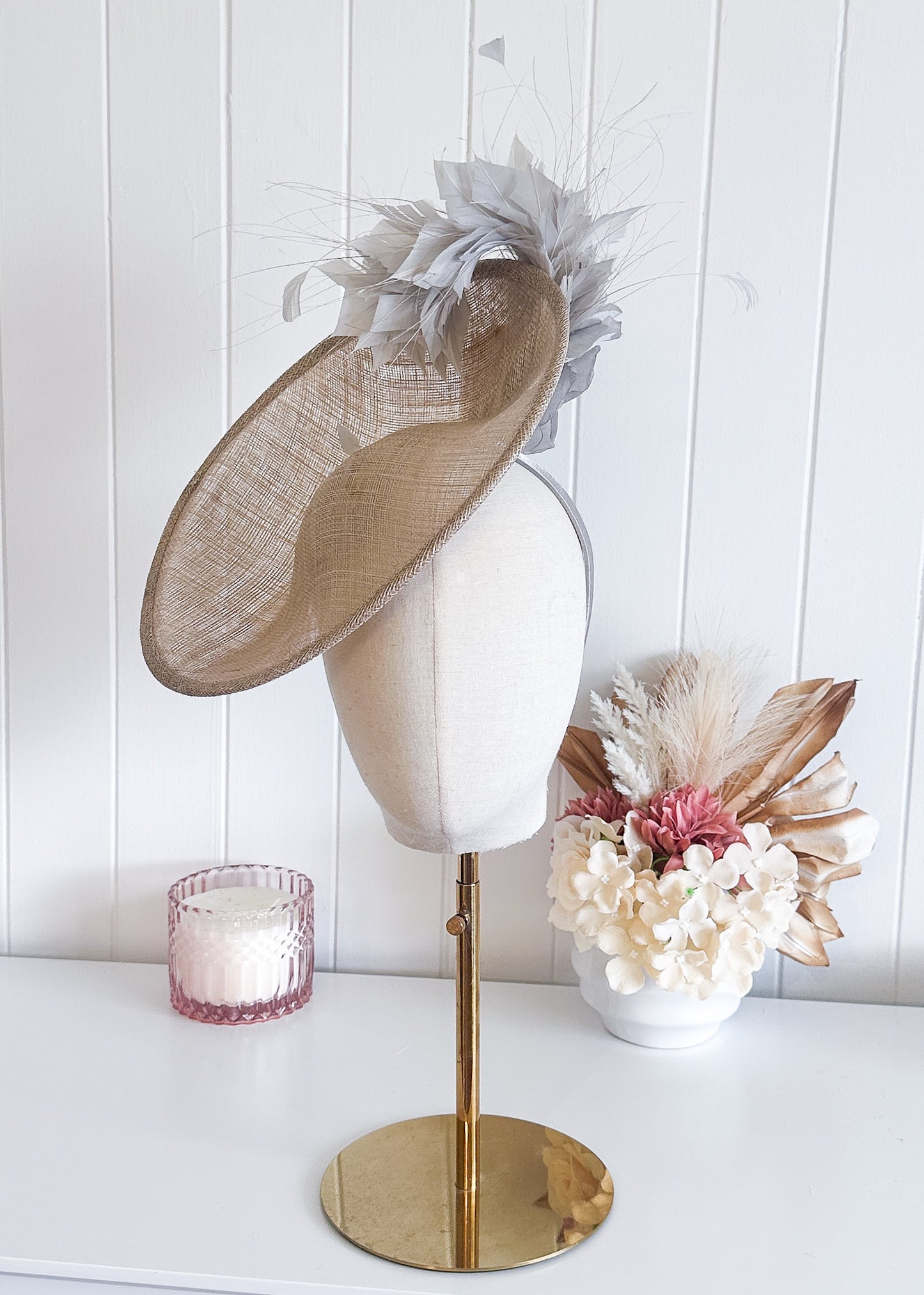 "Phillipa" - Grey Fascinator