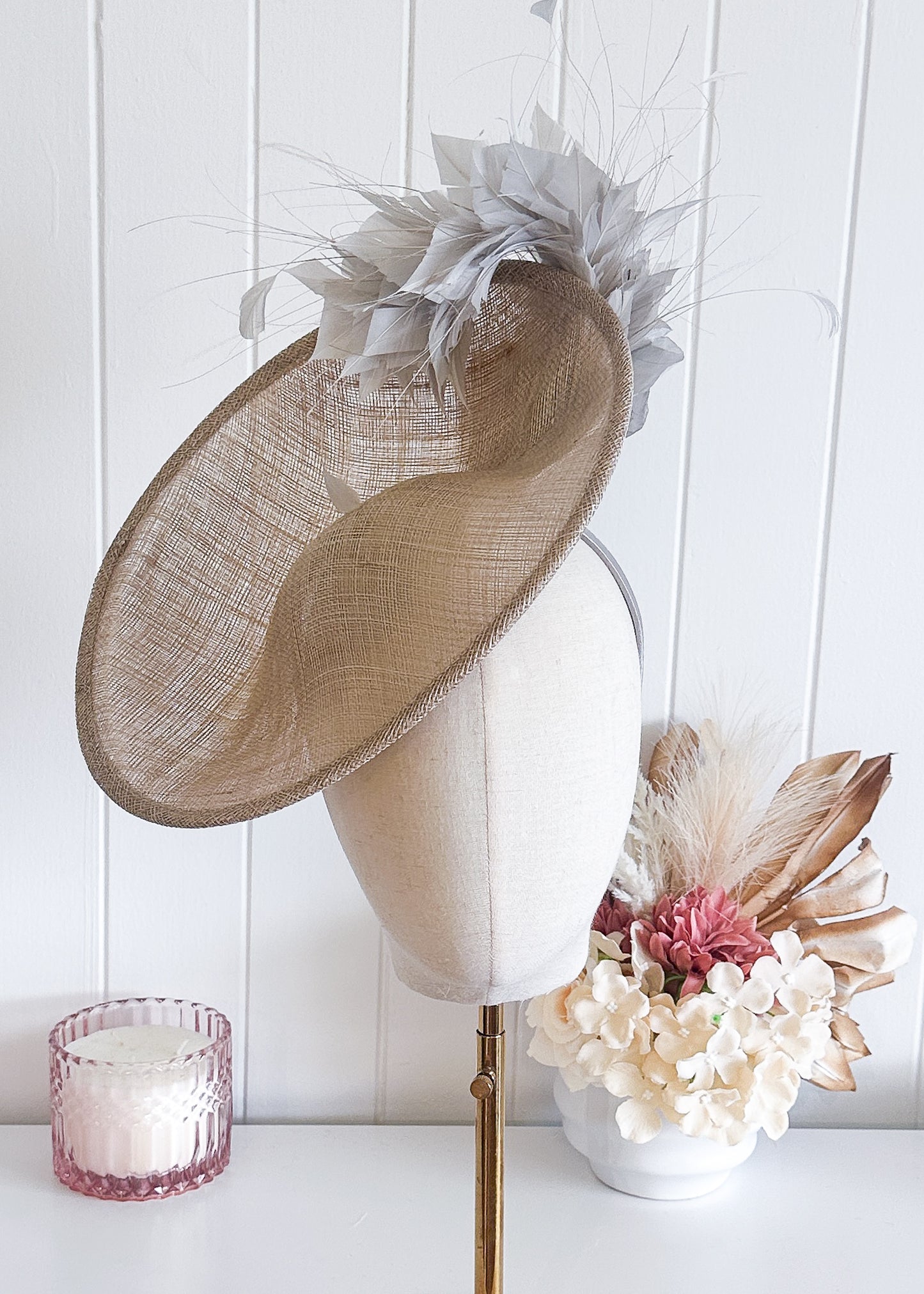 "Phillipa" - Grey Fascinator