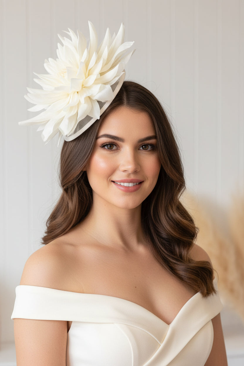 “Helda" Cream Fascinator