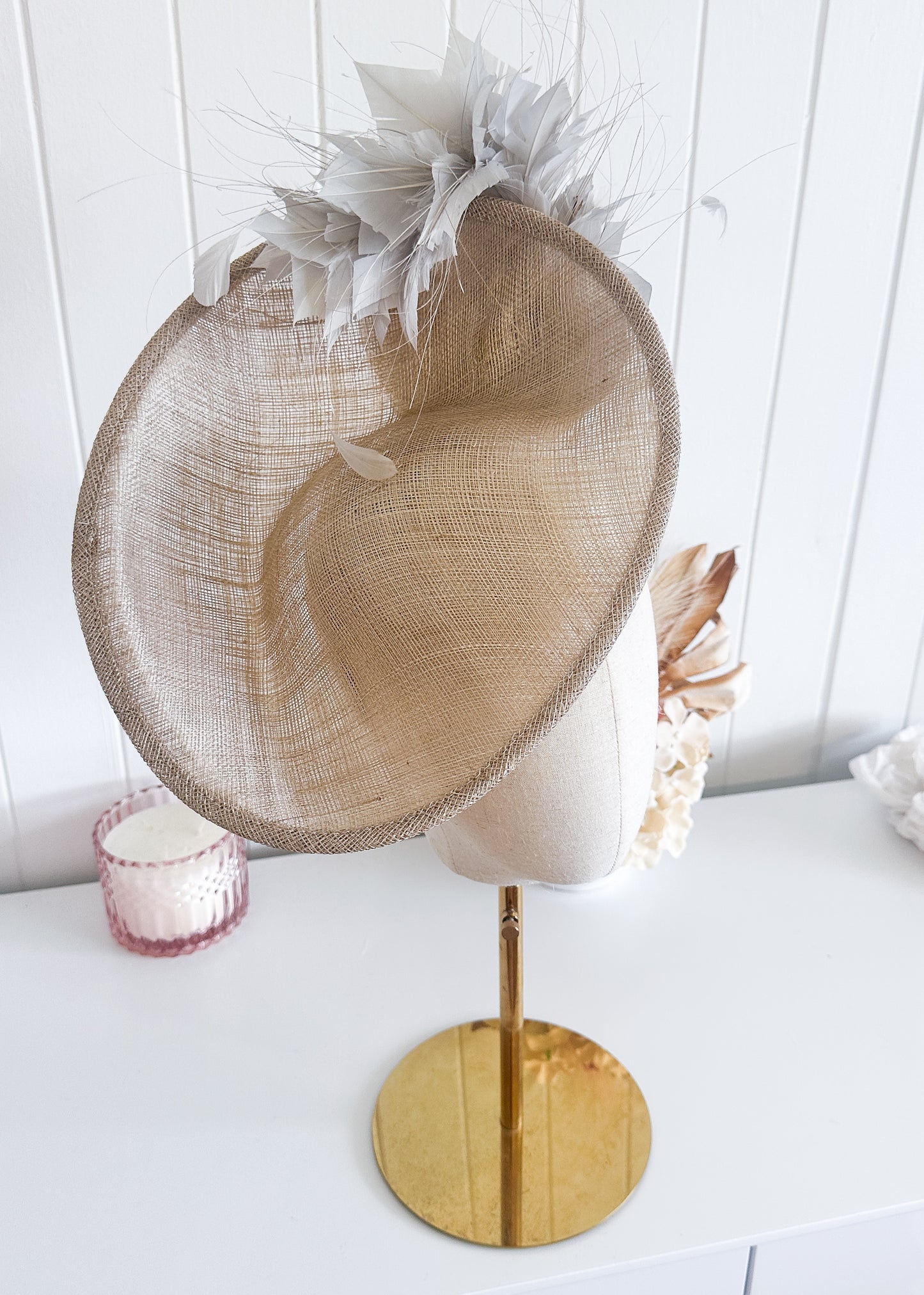 "Phillipa" - Grey Fascinator