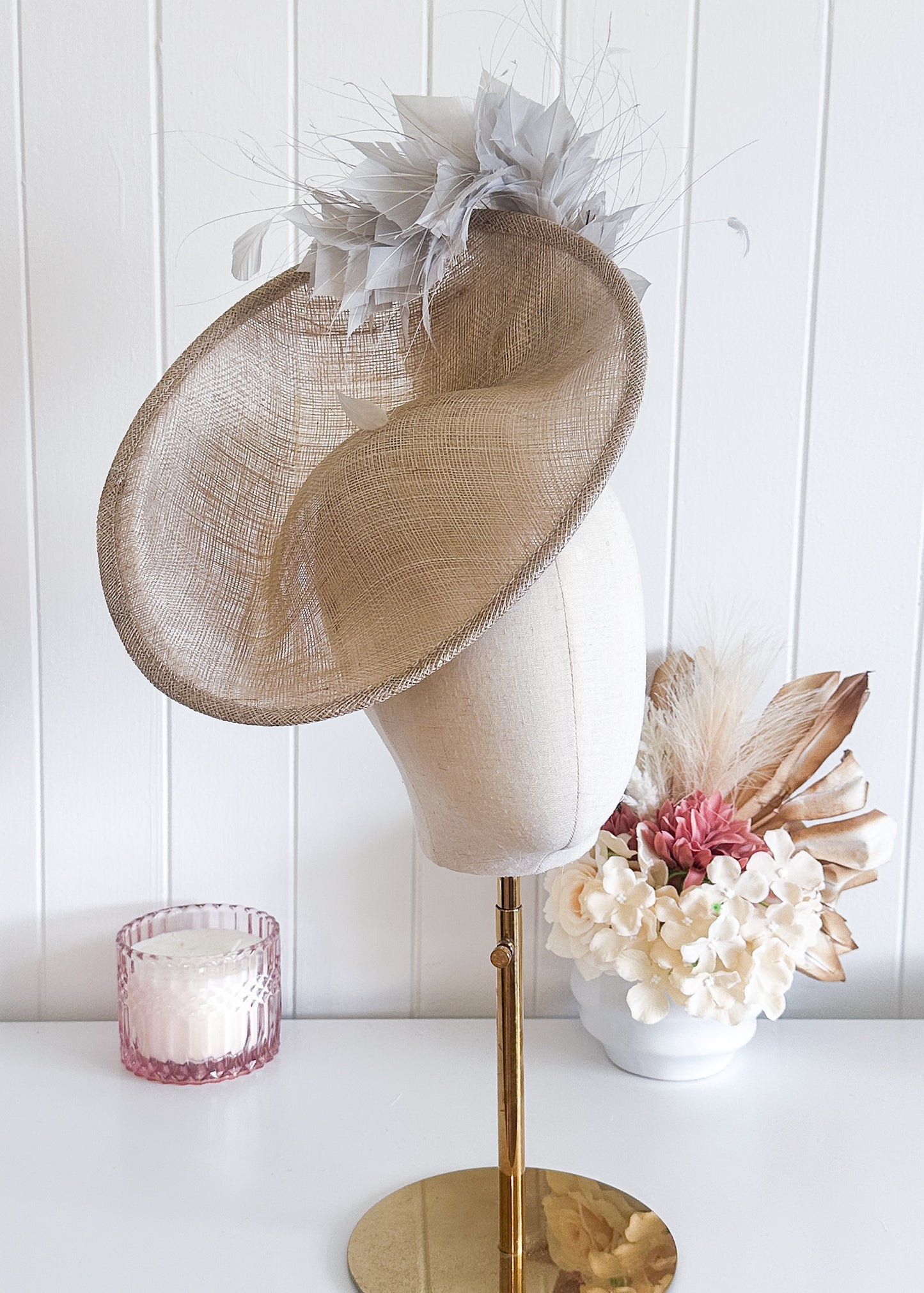 "Phillipa" - Grey Fascinator