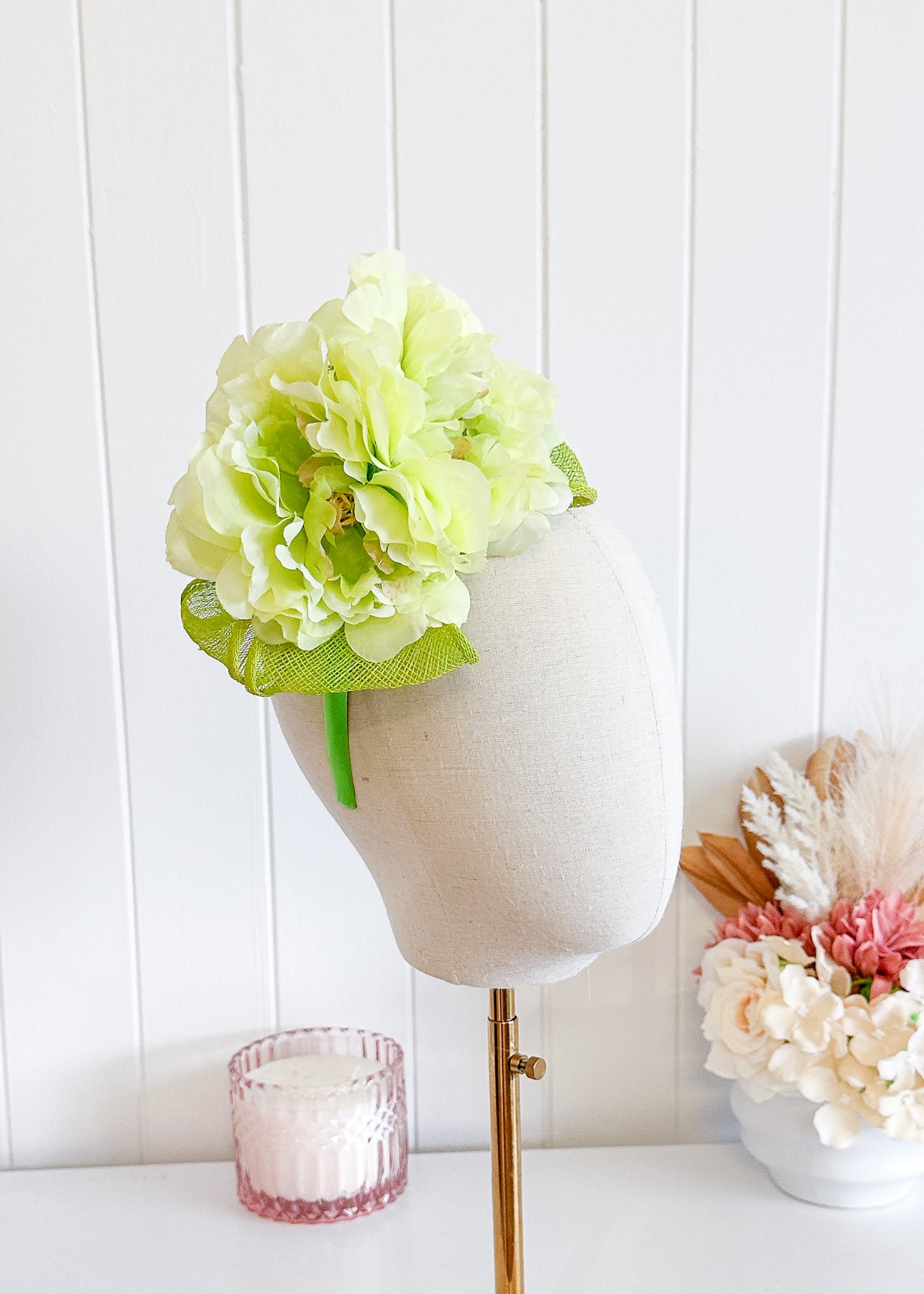 “Emma" Lime Green Fascinator