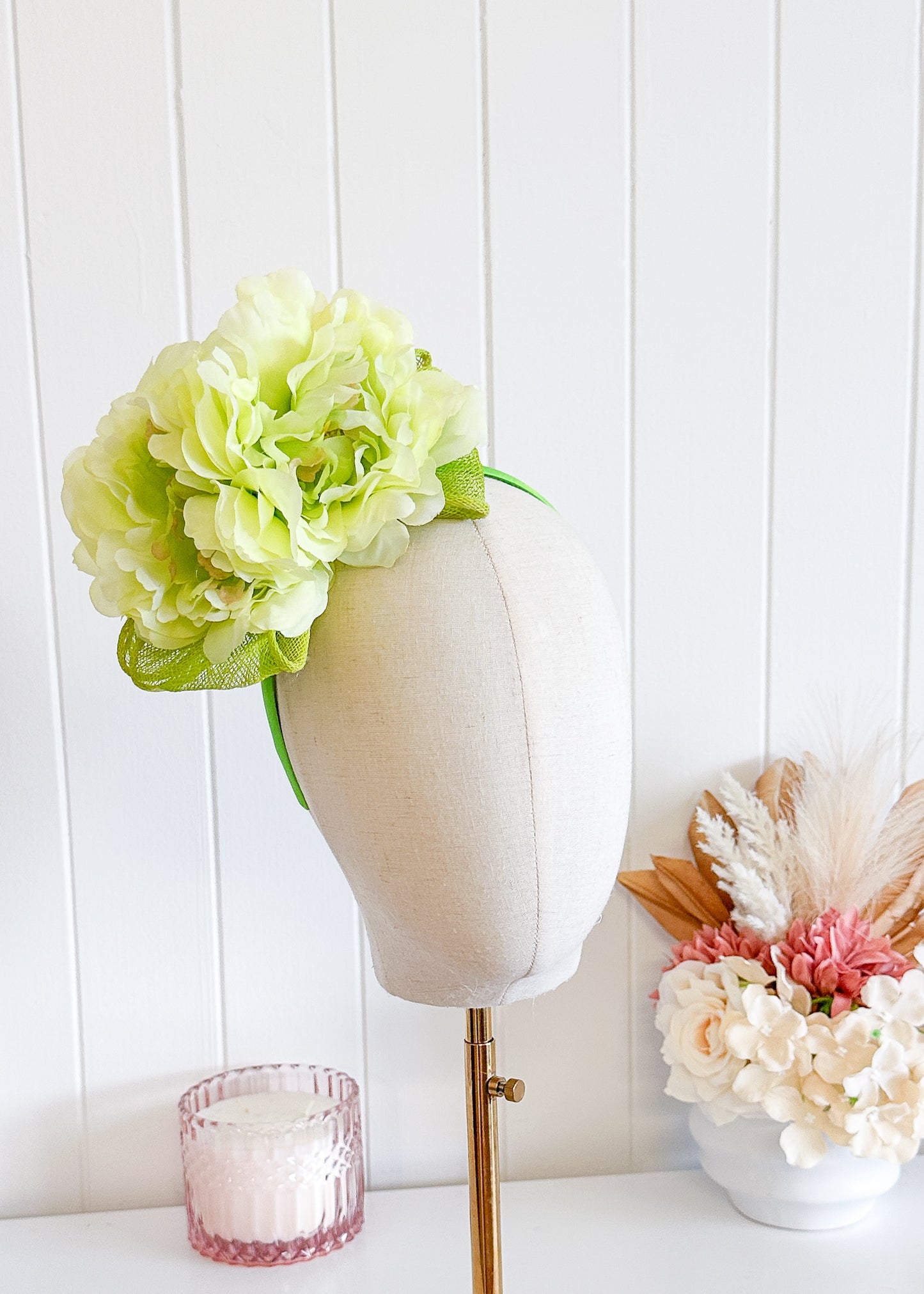 “Emma" Lime Green Fascinator