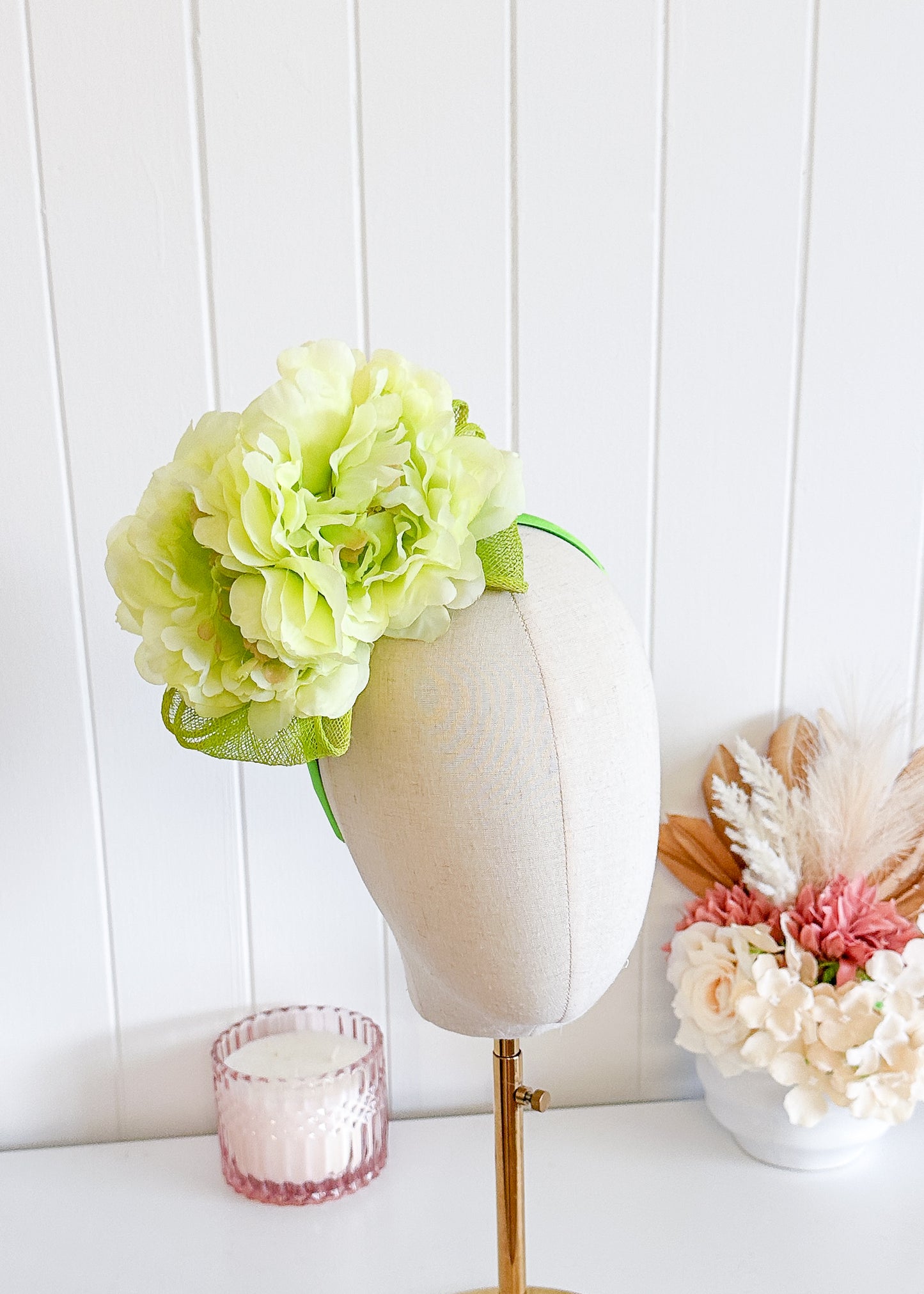 “Emma" Lime Green Fascinator