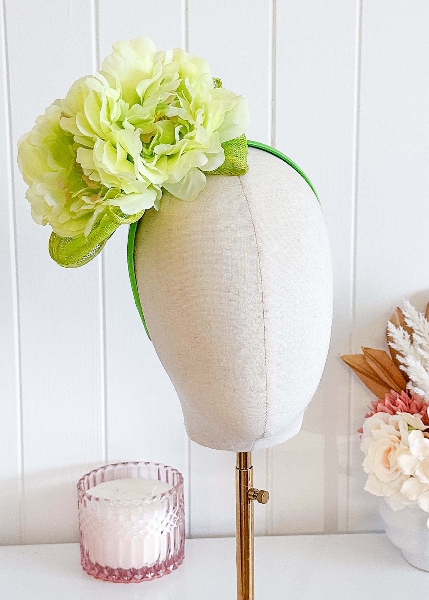 “Emma" Lime Green Fascinator